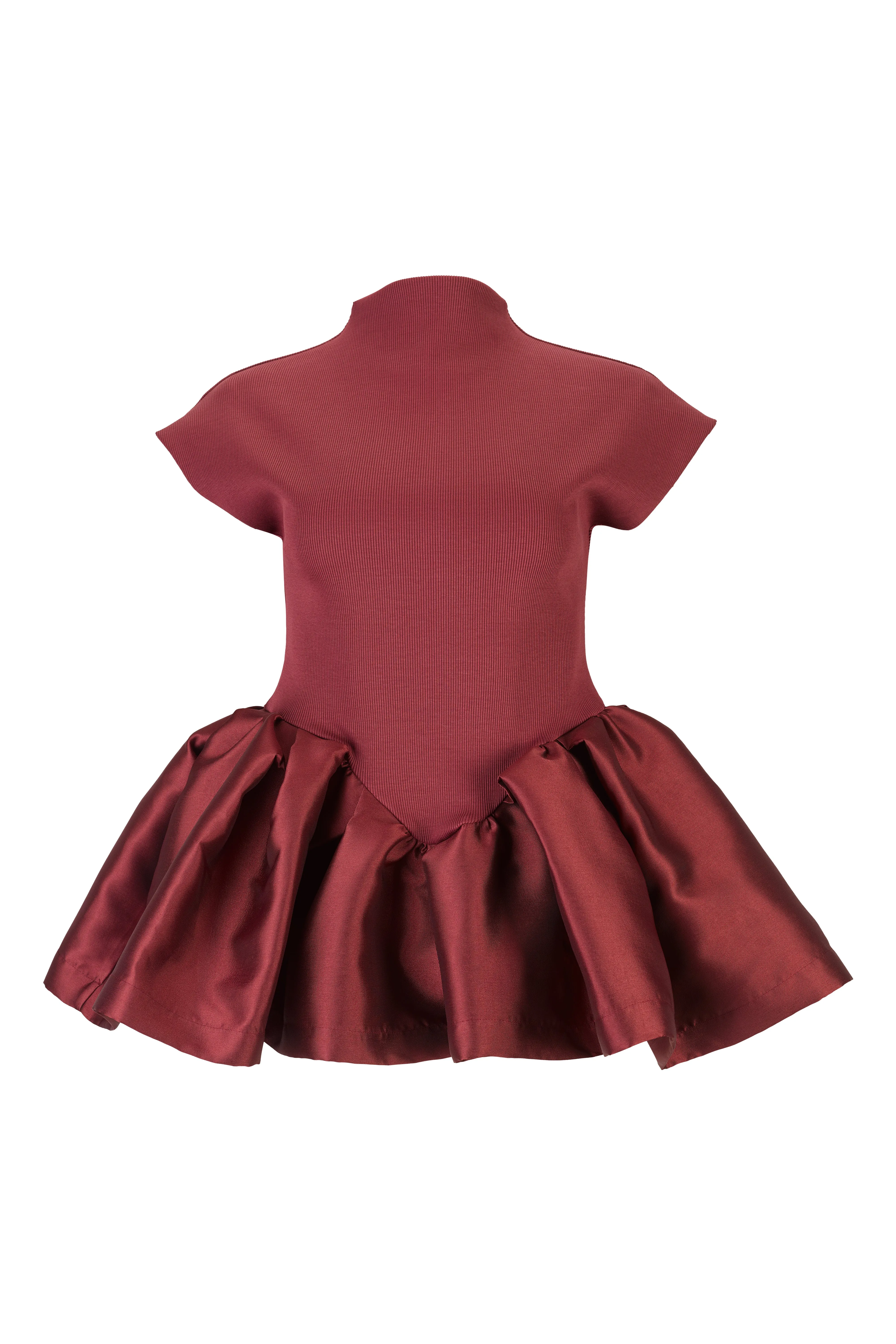 BURGUNDY CAP SLEEVE TOP WITH PEPLUM sold by Marques ’ Almeida product image thumbnail 2