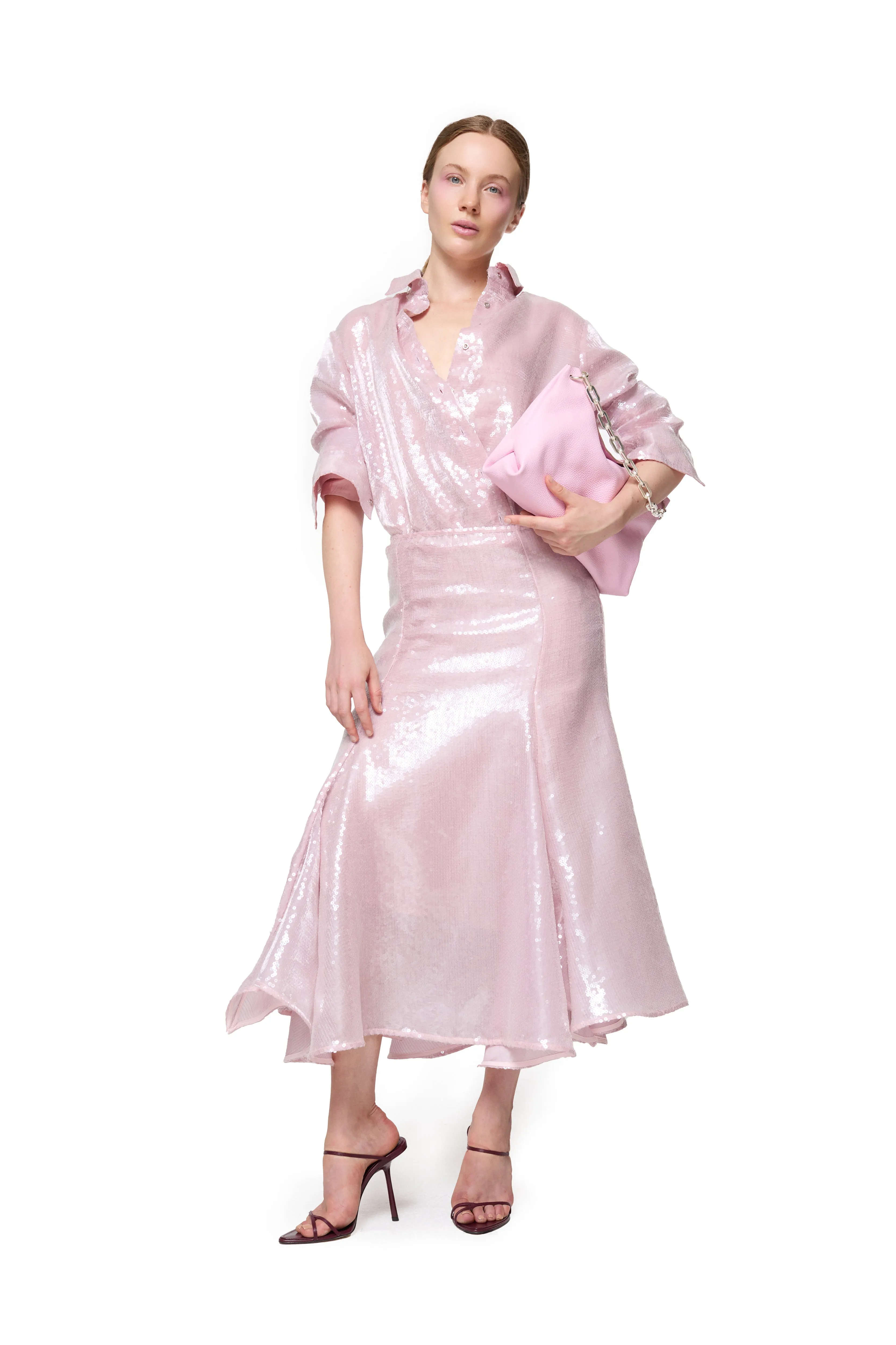 PINK DOUBLE LAYERED SEQUIN SHIRT sold by Marques ’ Almeida product image thumbnail 5