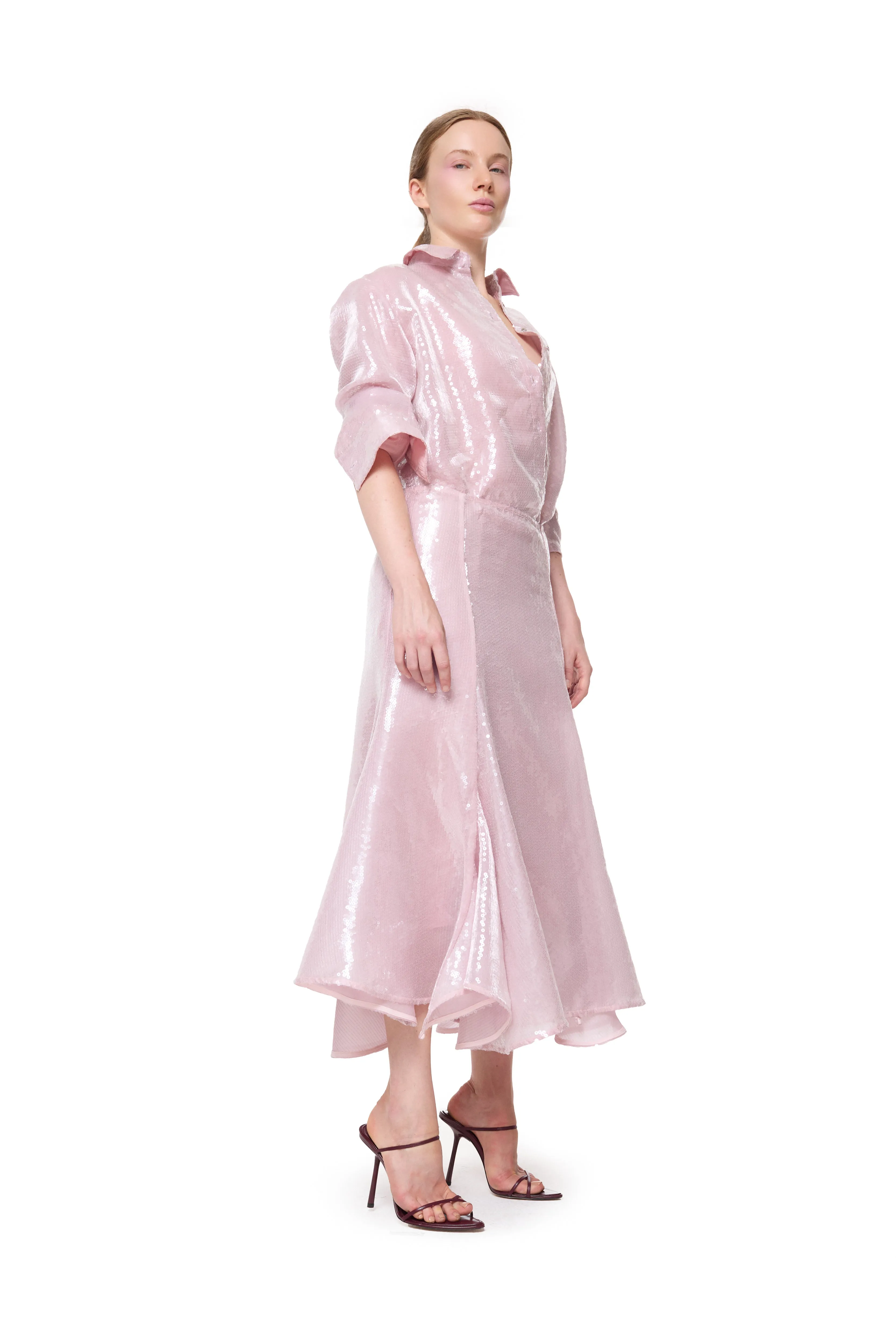 PINK DOUBLE LAYERED SEQUIN SHIRT sold by Marques ’ Almeida product image thumbnail 3