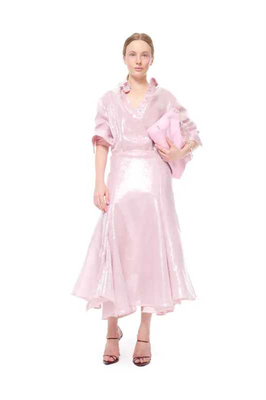 PINK DOUBLE LAYERED SEQUIN SHIRT made by Marques ’ Almeida