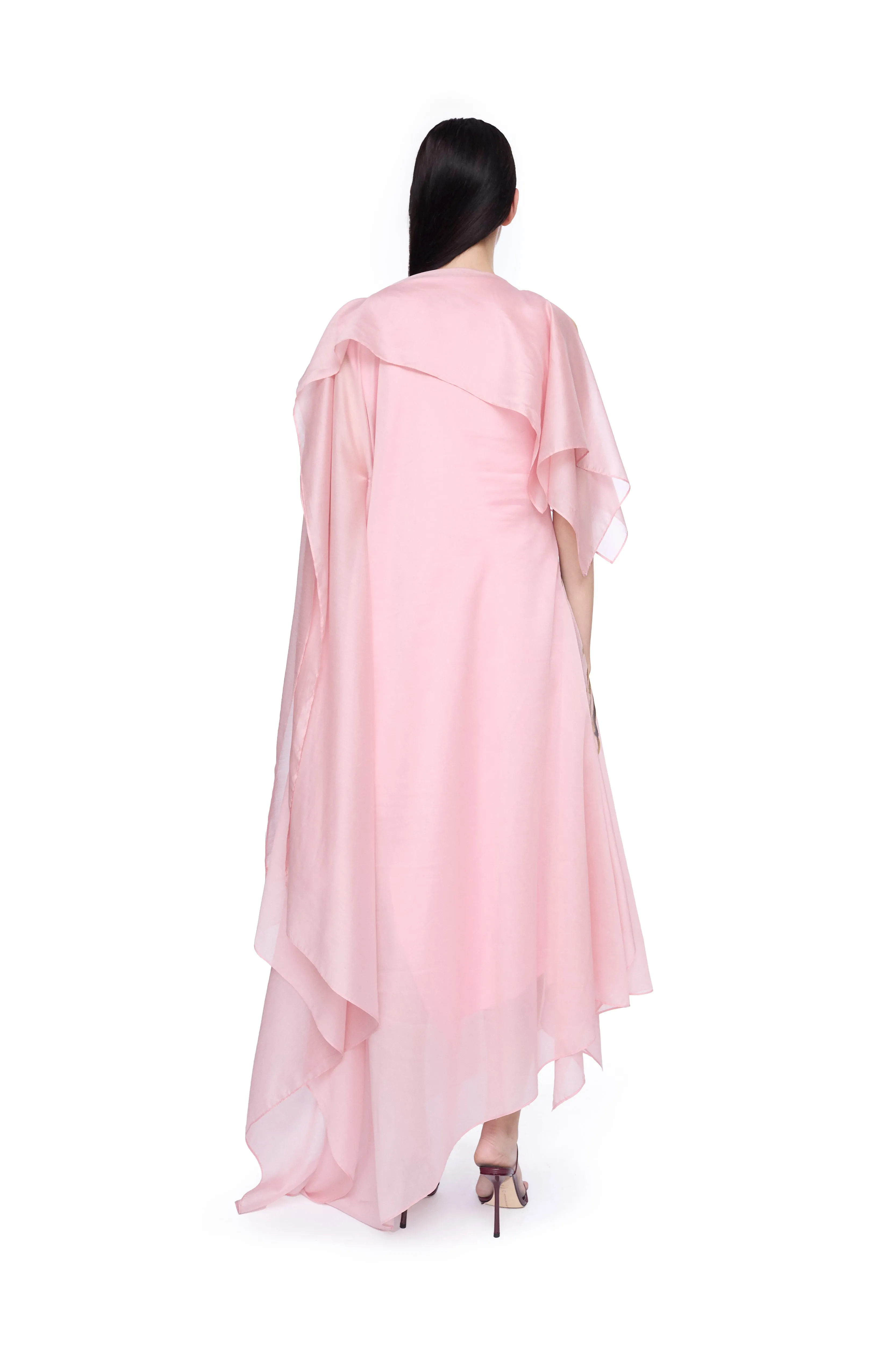 PINK WATERCOLOUR FLOWER SCARF DRAPE MIDI DRESS sold by Marques ’ Almeida product image thumbnail 2