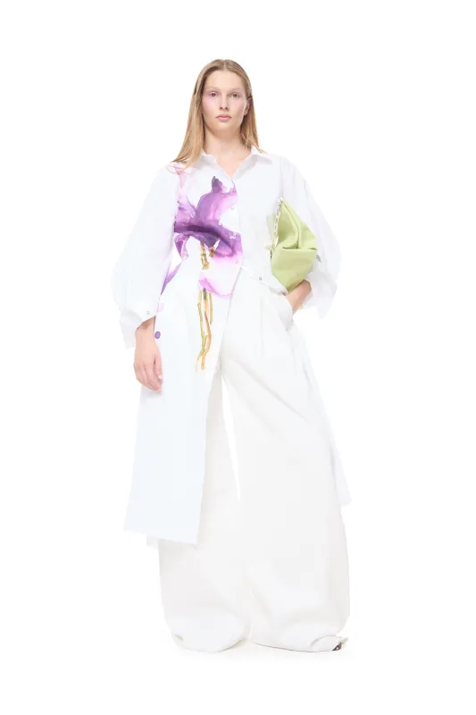 WHITE WATERCOLOUR SHIRT DRESS made by Marques ’ Almeida