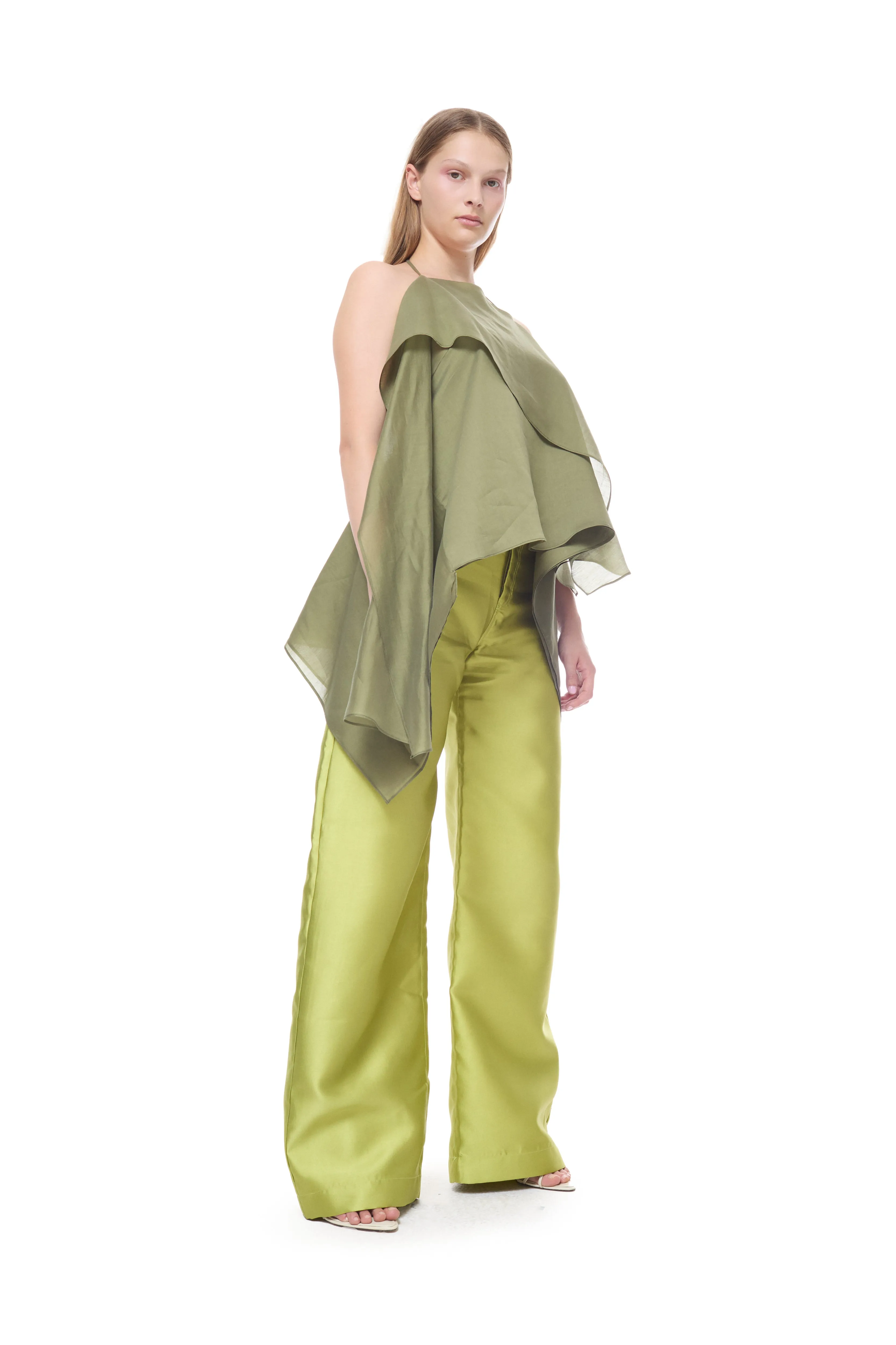 GREEN DOUBLE LAYERED SCARF TOP sold by Marques ’ Almeida product image thumbnail 5