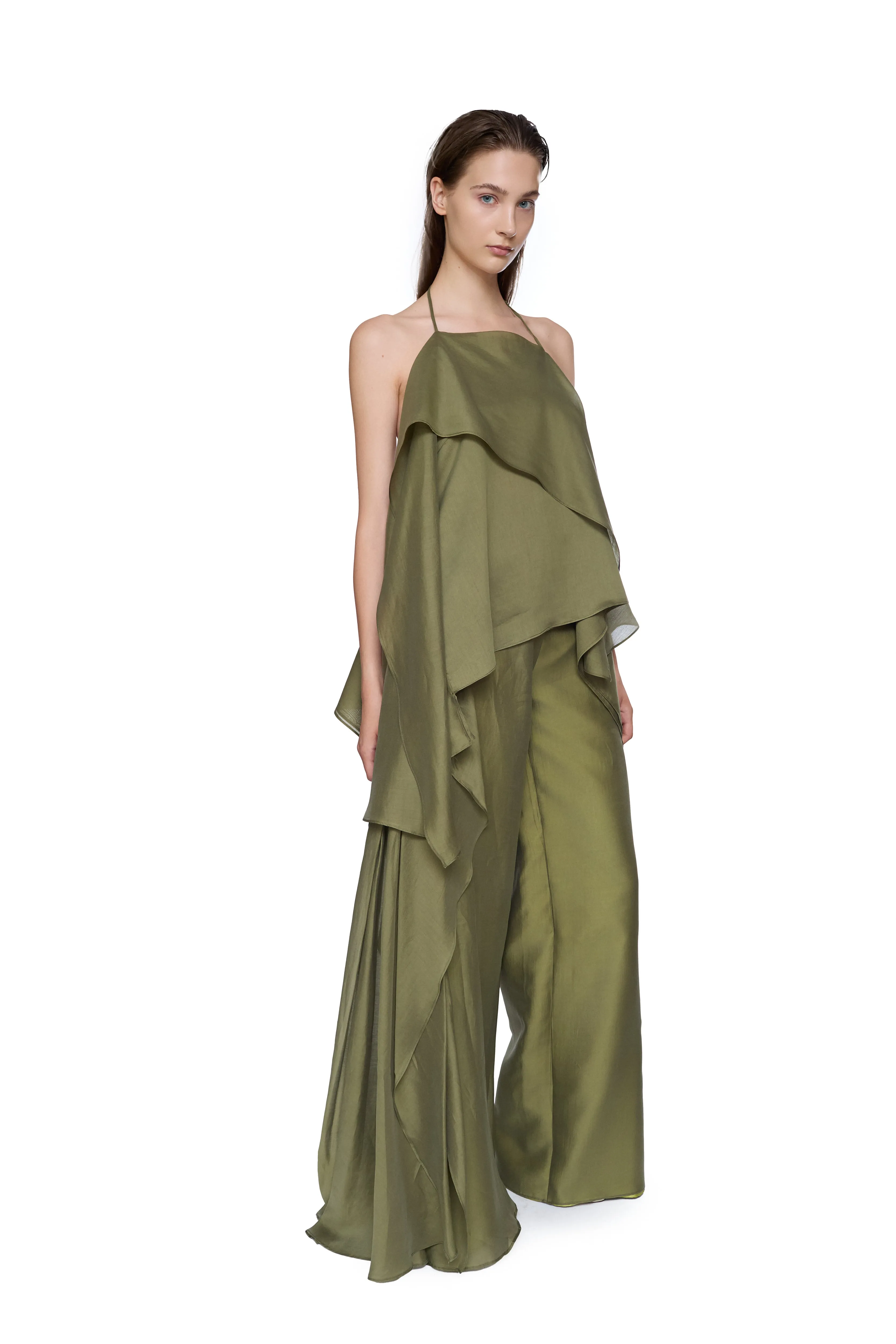 GREEN DOUBLE LAYERED BOYFRIEND TROUSERS sold by Marques ’ Almeida product image thumbnail 4