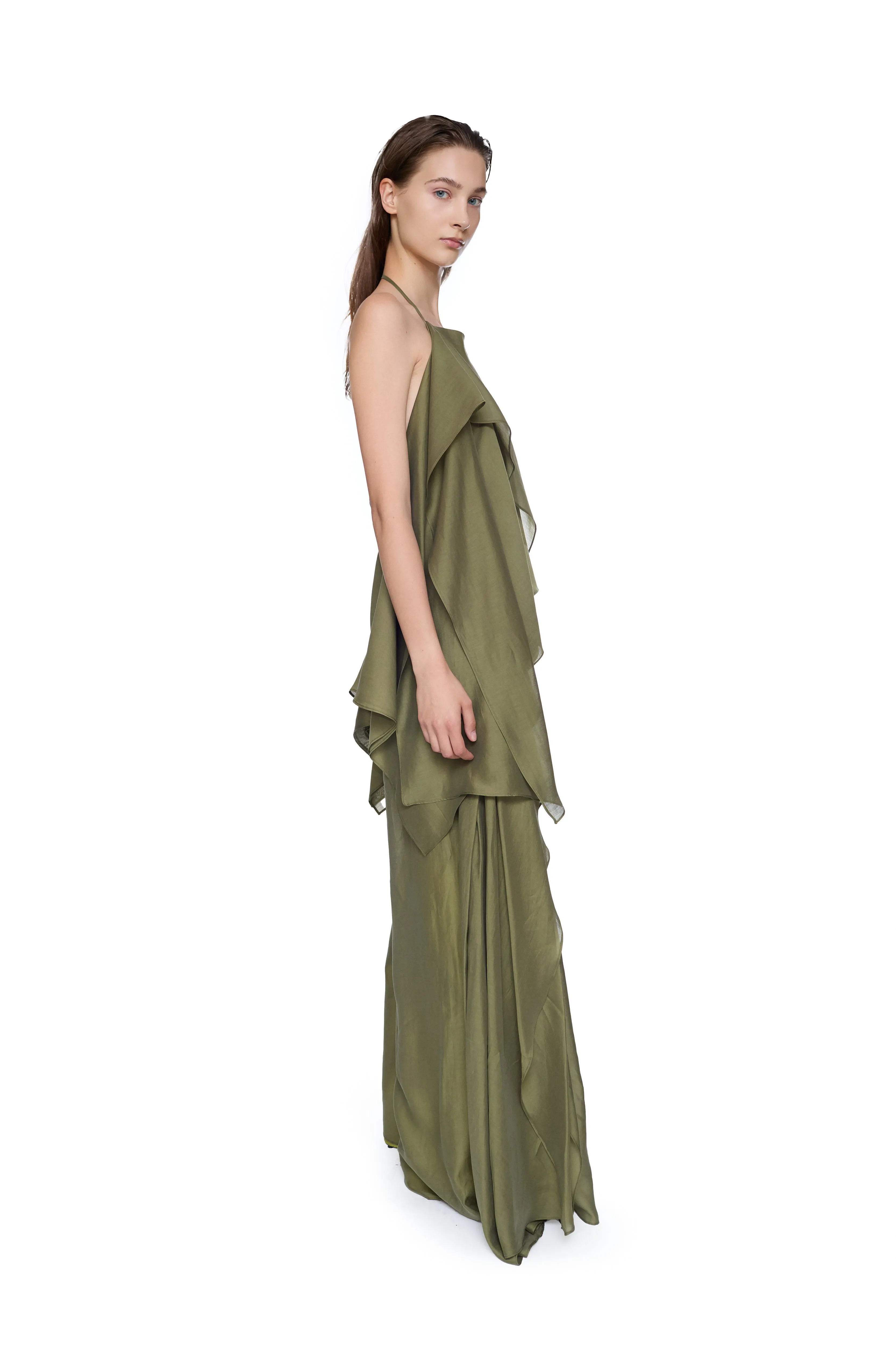 GREEN DOUBLE LAYERED BOYFRIEND TROUSERS sold by Marques ’ Almeida product image thumbnail 3