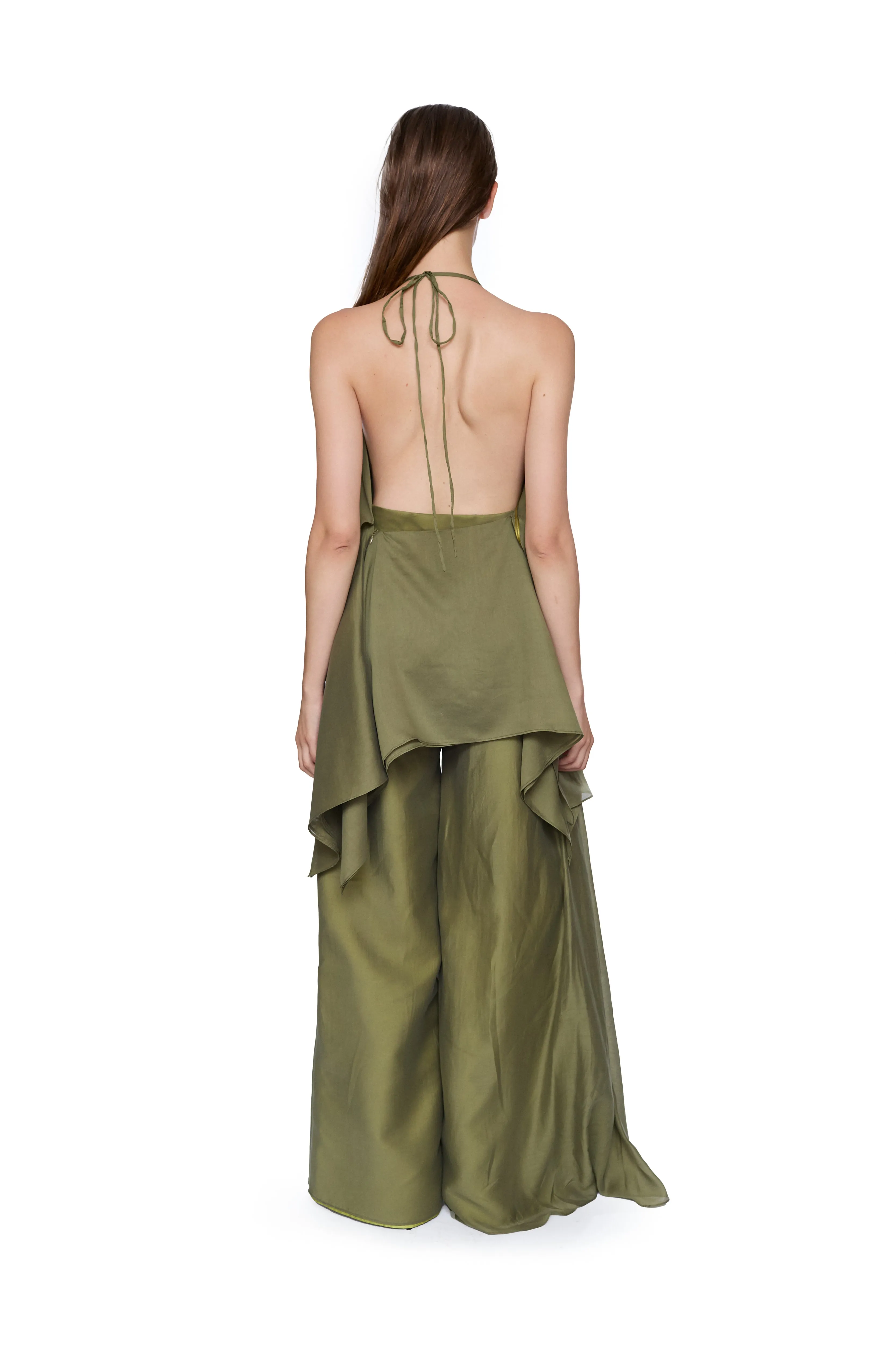 GREEN DOUBLE LAYERED BOYFRIEND TROUSERS sold by Marques ’ Almeida product image thumbnail 2