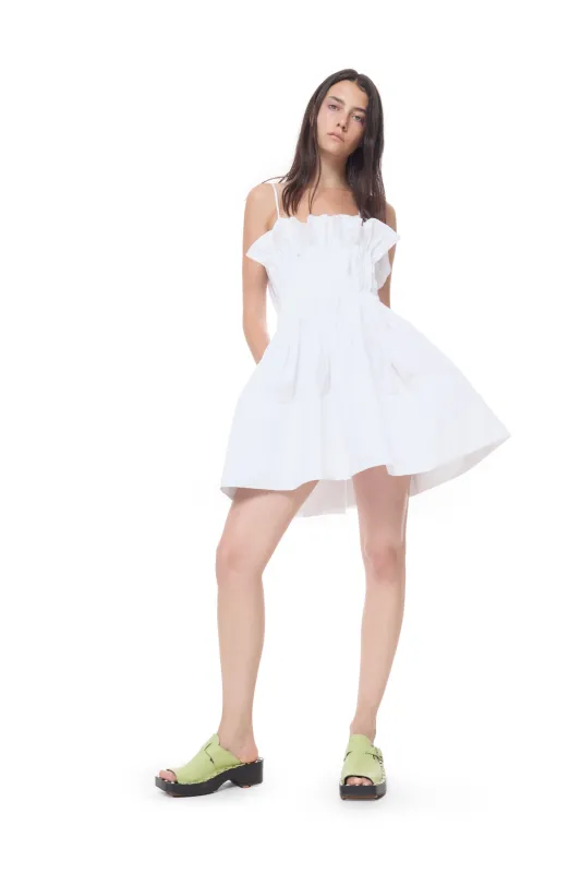 WHITE CINCHED PLEATED MINI DRESS made by Marques ’ Almeida