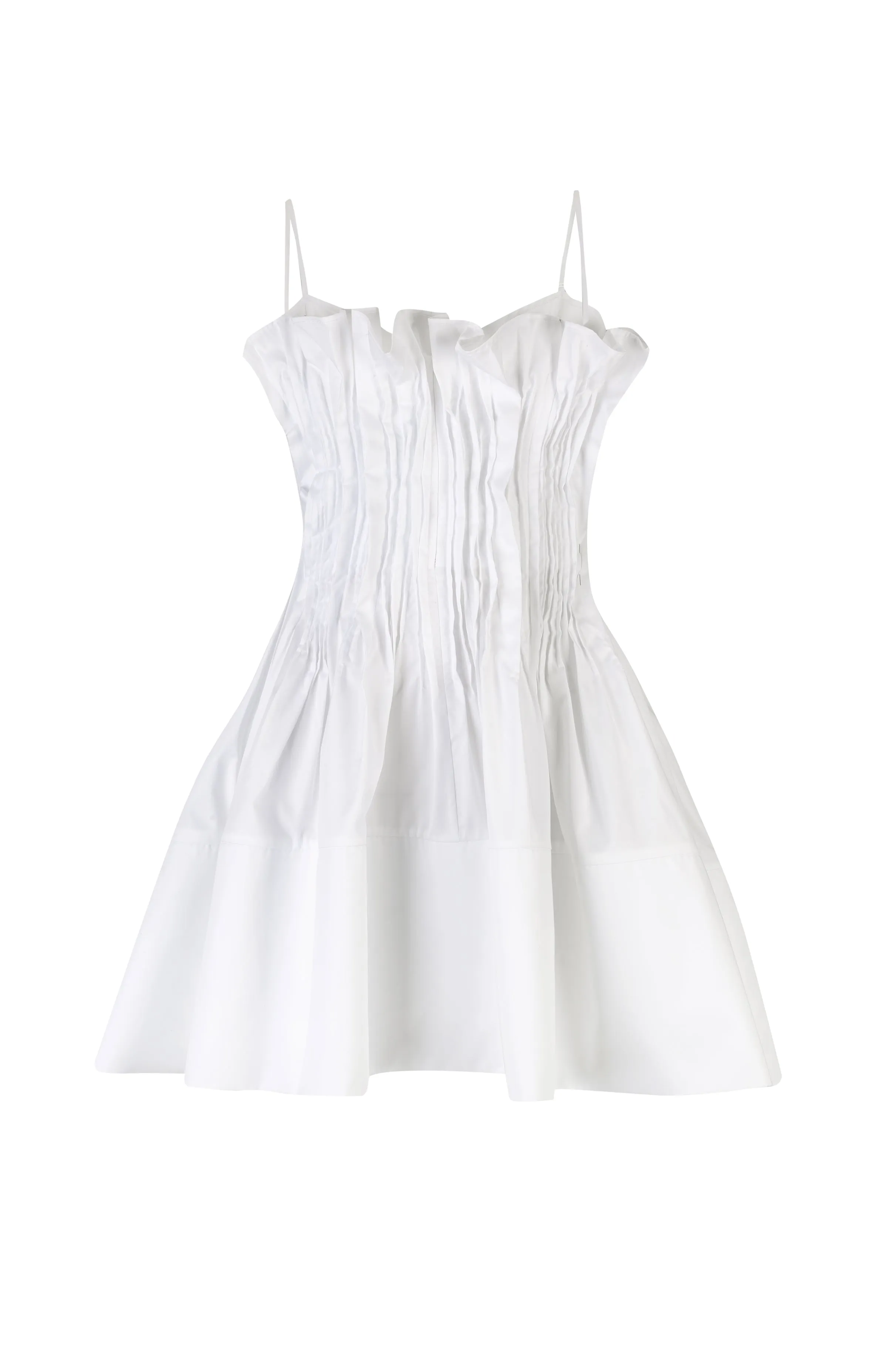 WHITE CINCHED PLEATED MINI DRESS sold by Marques ’ Almeida product image thumbnail 2