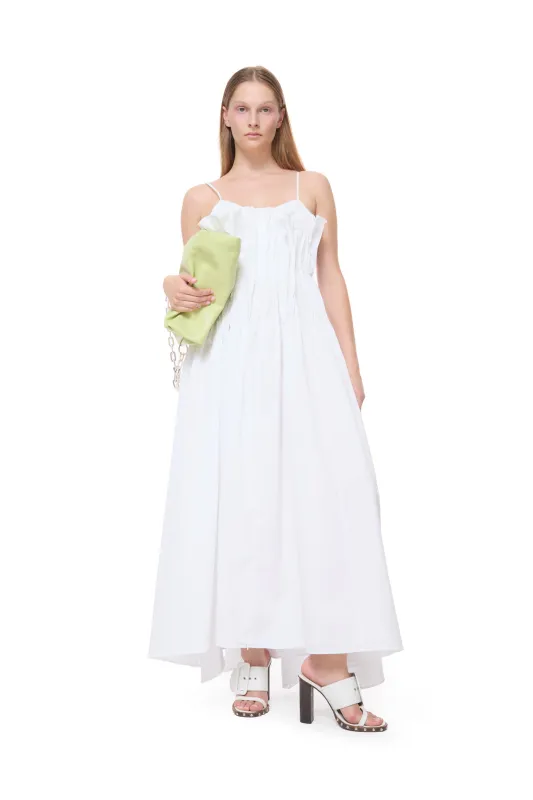 WHITE CINCHED PLEATED MAXI DRESS made by Marques ’ Almeida