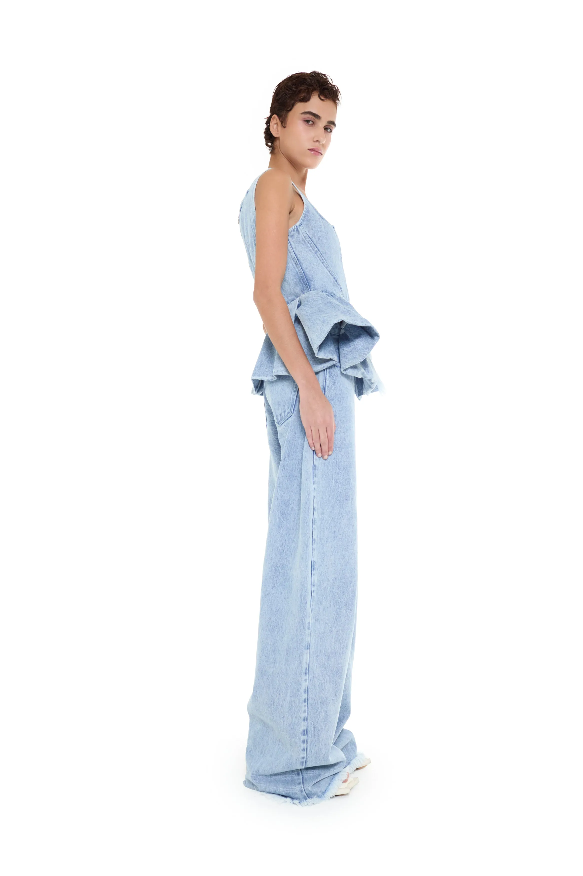 LIGHT BLUE DENIM BOYFRIEND TROUSERS sold by Marques ’ Almeida product image thumbnail 4