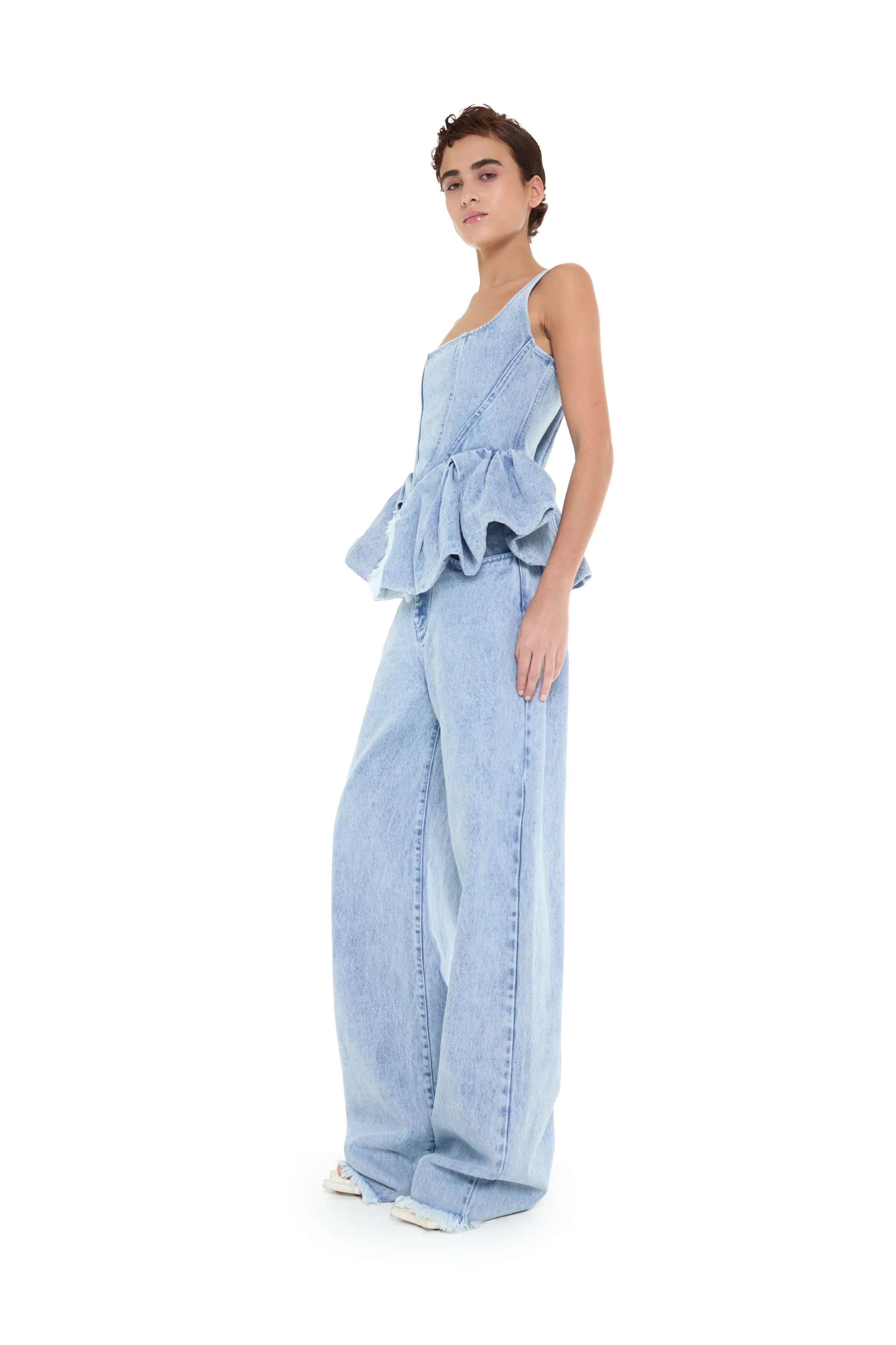 LIGHT BLUE DENIM BOYFRIEND TROUSERS sold by Marques ’ Almeida product image thumbnail 5