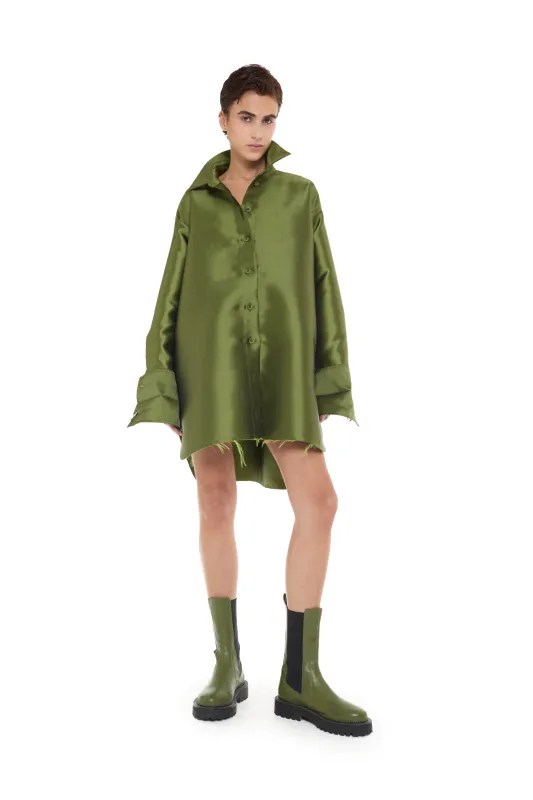 KHAKI MIKADO OVERSHIRT made by Marques ’ Almeida