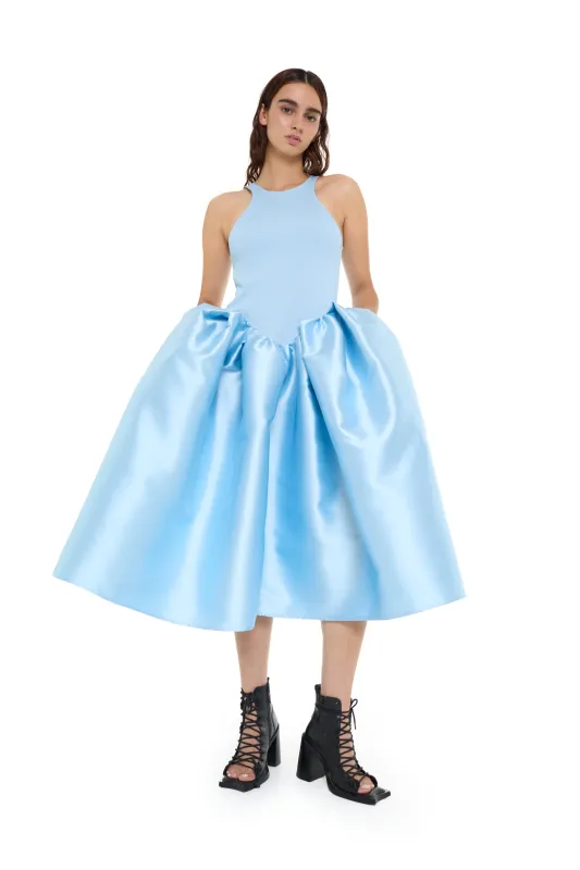 LIGHT BLUE MIDI DRESS WITH TANK TOP SCOOPED made by Marques ’ Almeida