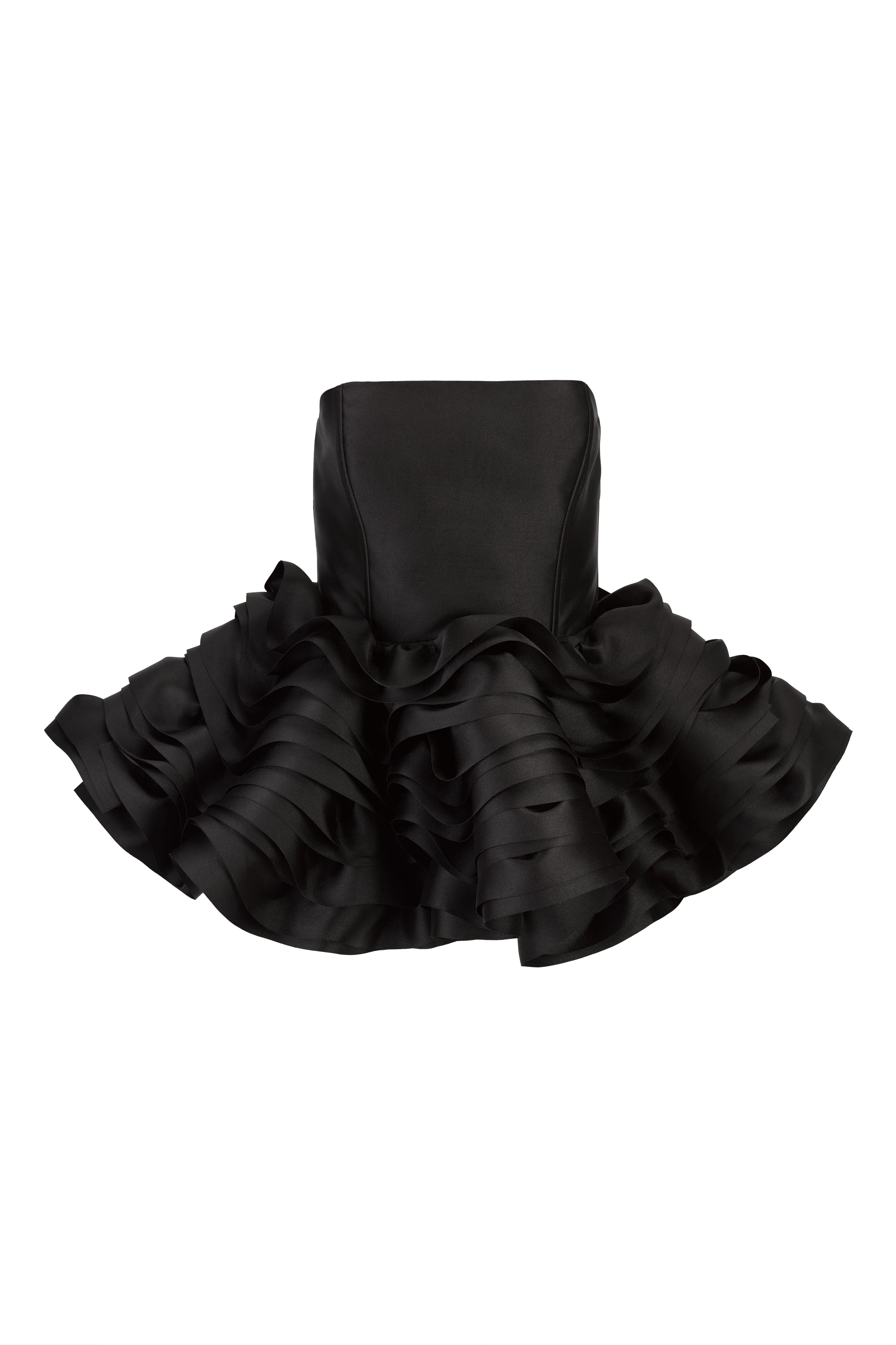 BLACK MIKADO STRAPLESS LAYERED FRILL TOP sold by Marques ’ Almeida product image thumbnail 2