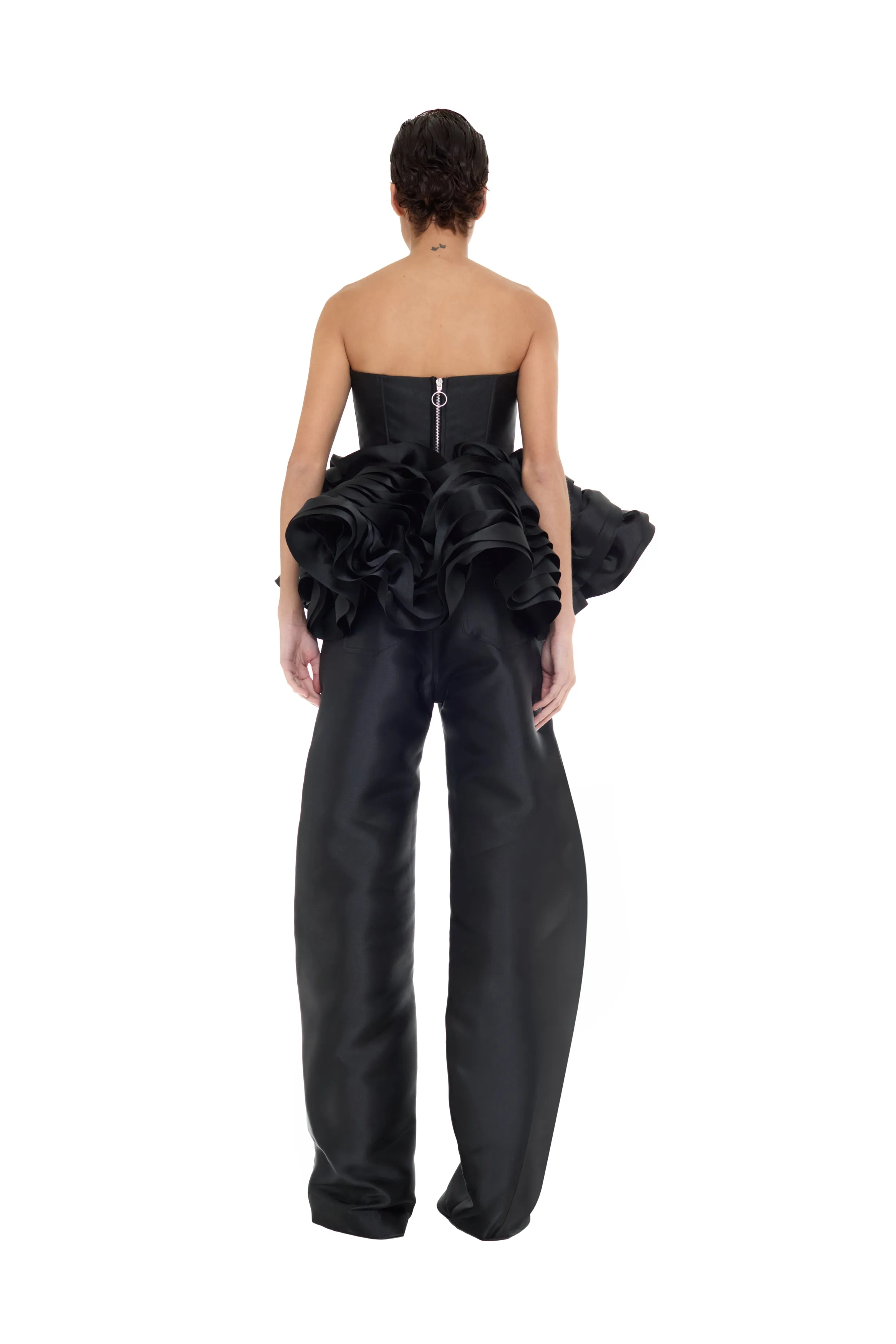 BLACK MIKADO STRAPLESS LAYERED FRILL TOP sold by Marques ’ Almeida product image thumbnail 3