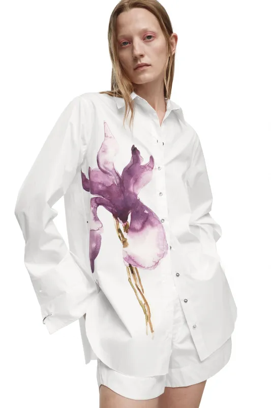WHITE WATERCOLOUR PRINTED SHIRT made by Marques ’ Almeida
