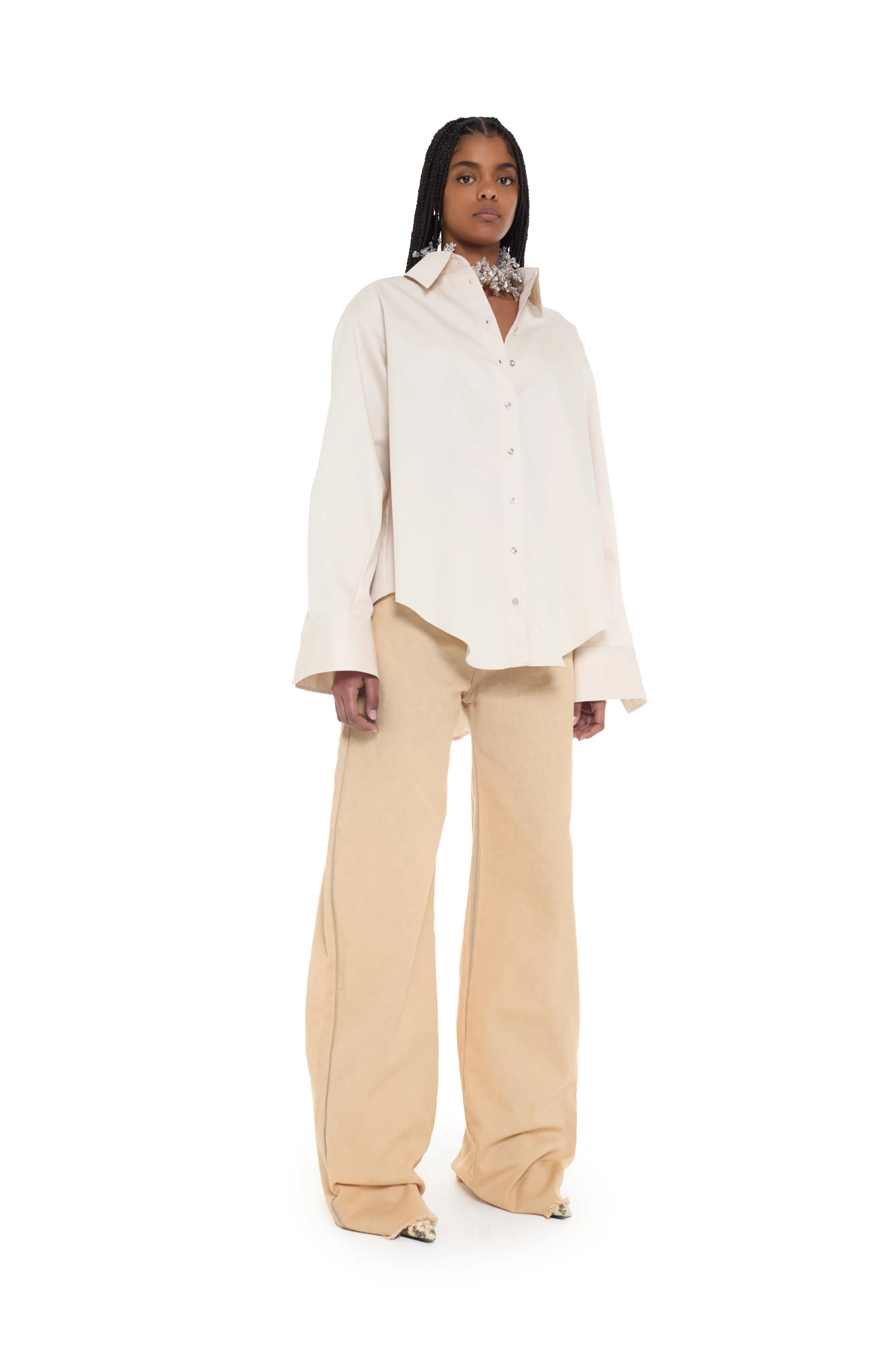 BEIGE OVERSIZED SHIRT sold by Marques ’ Almeida product image thumbnail 4
