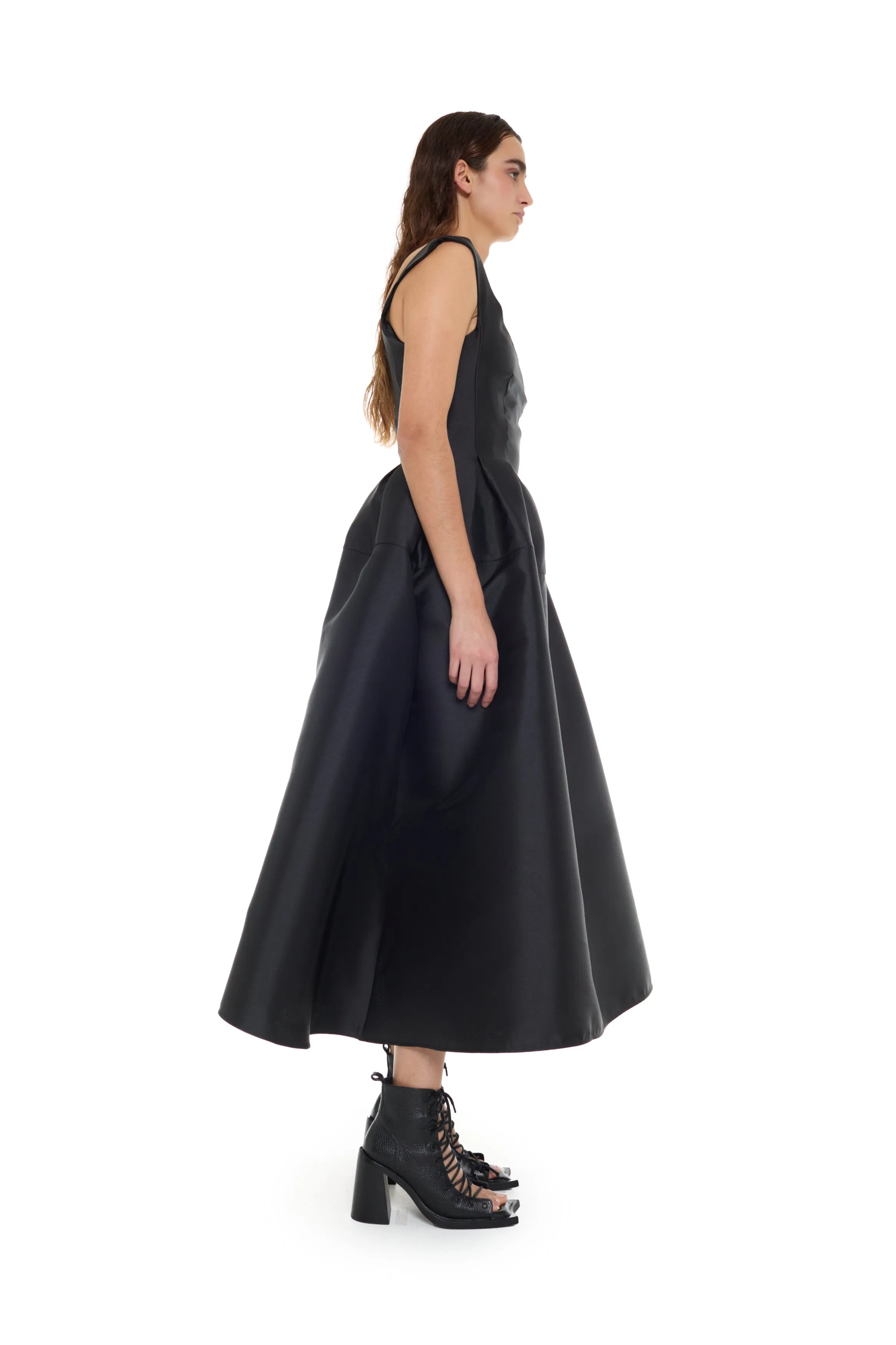 BLACK MIKADO OFF-SHOULDER MIDI DRESS sold by Marques ’ Almeida product image thumbnail 3