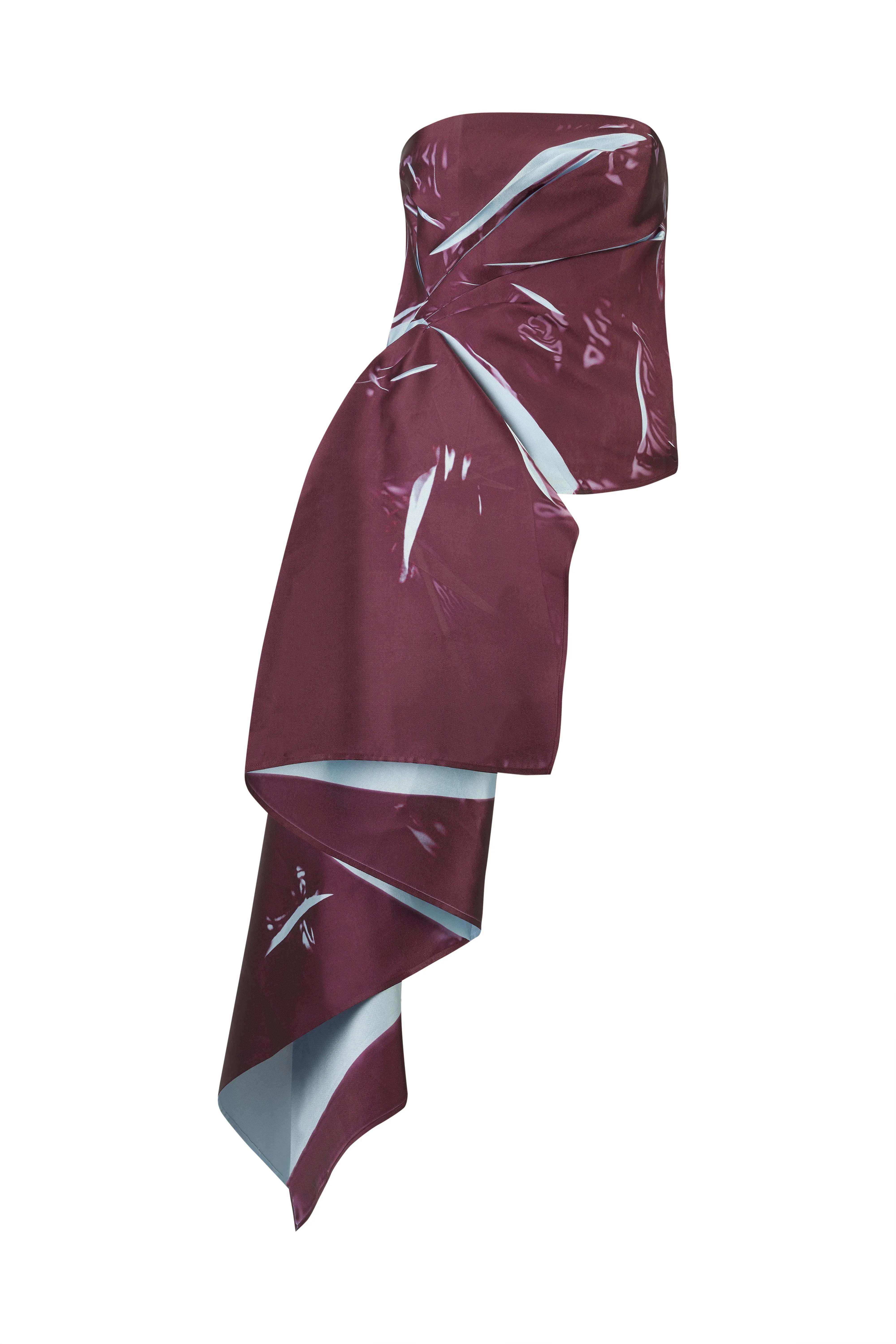 BURGUNDY MIKADO DRAPED STRAPELESS TOP sold by Marques ’ Almeida product image thumbnail 2