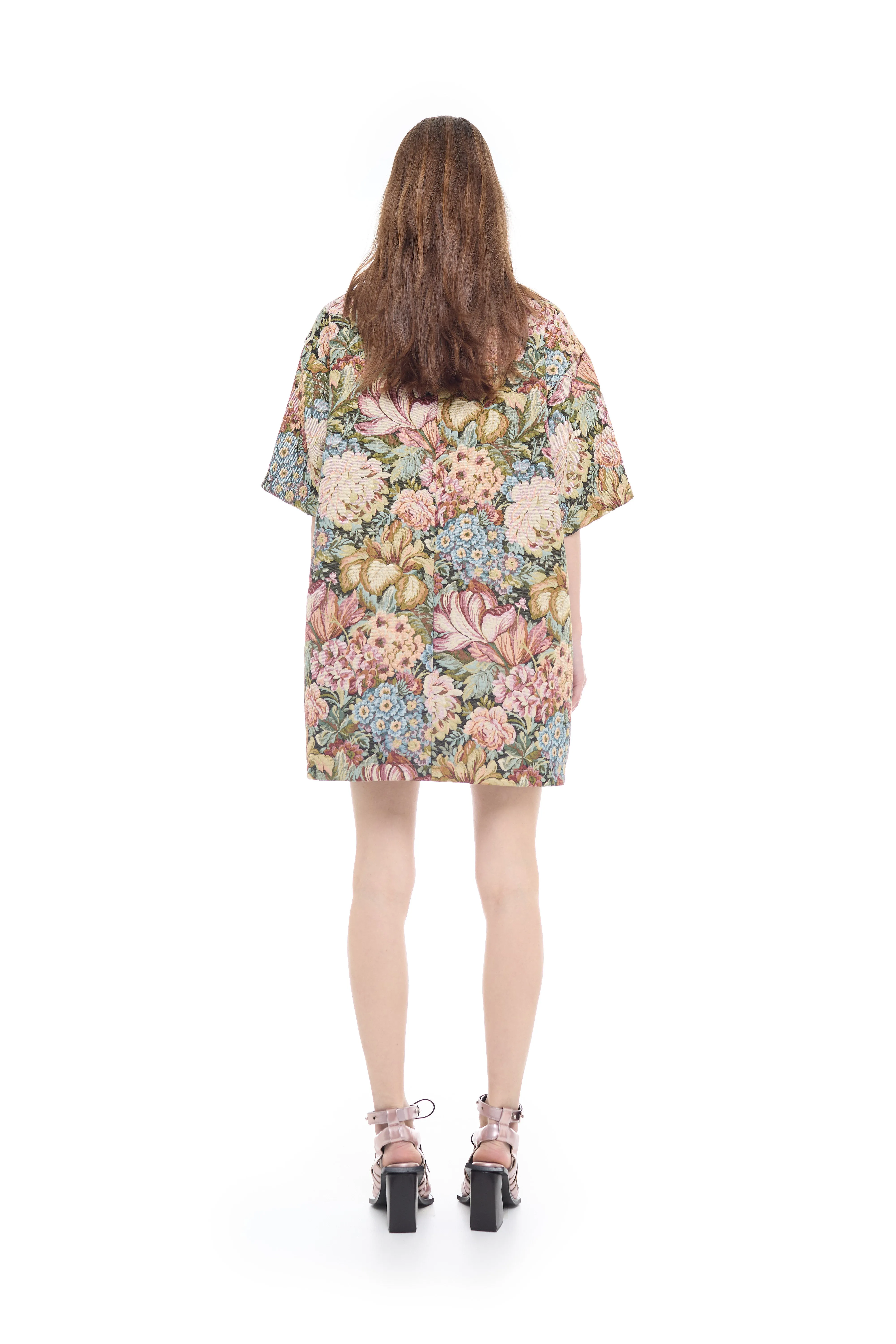 GREEN BROCADE T-SHIRT DRESS sold by Marques ’ Almeida product image thumbnail 3