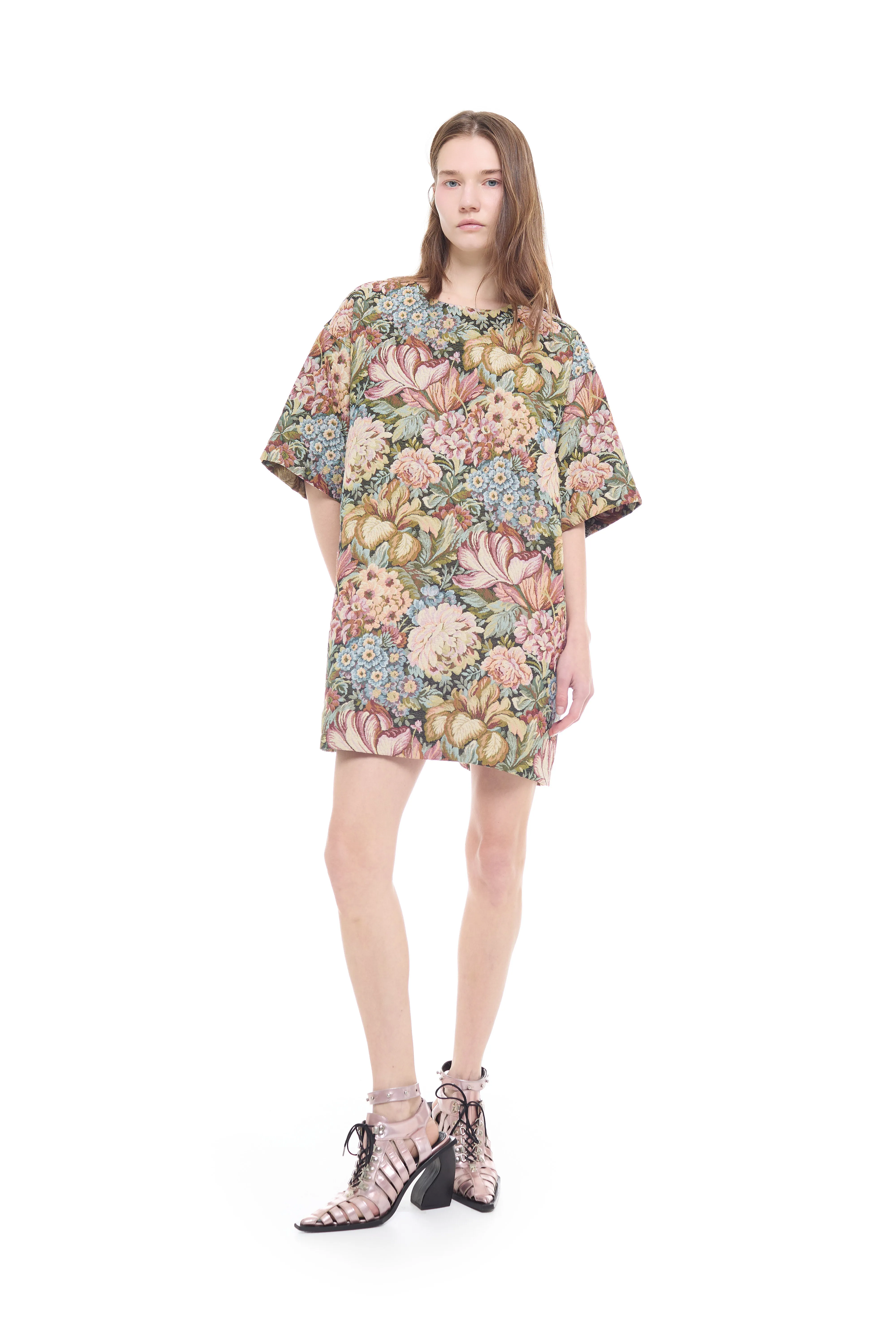 GREEN BROCADE T-SHIRT DRESS sold by Marques ’ Almeida