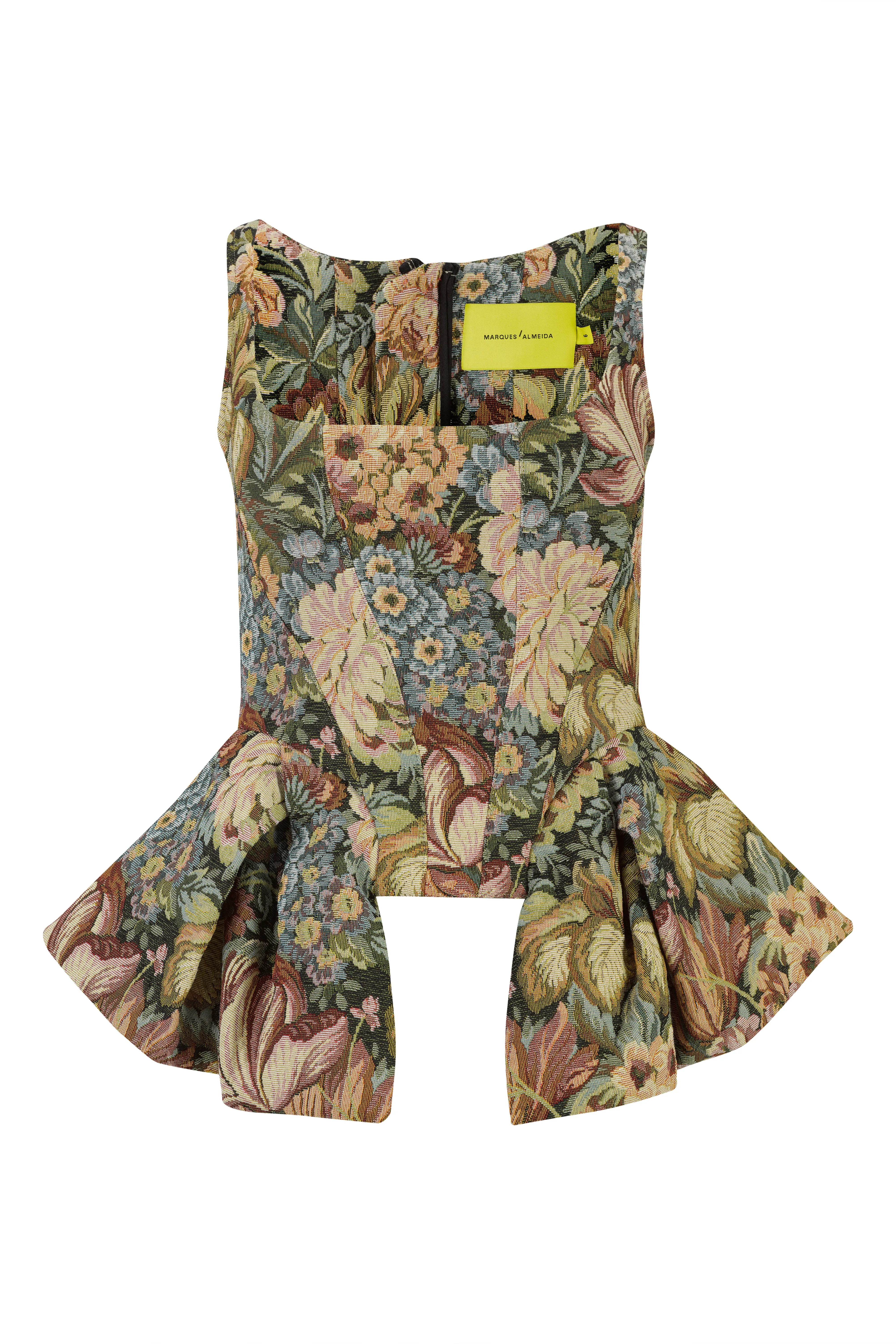 GREEN BROCADE PEPLUM CORSET sold by Marques ’ Almeida product image thumbnail 2