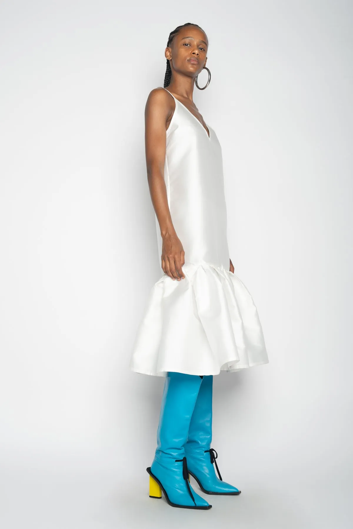 WHITE PUFF HEM SLIP DRESS sold by Marques ’ Almeida product image thumbnail 4
