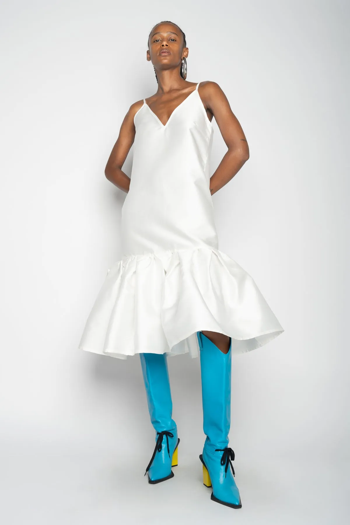 WHITE PUFF HEM SLIP DRESS sold by Marques ’ Almeida product image thumbnail 5