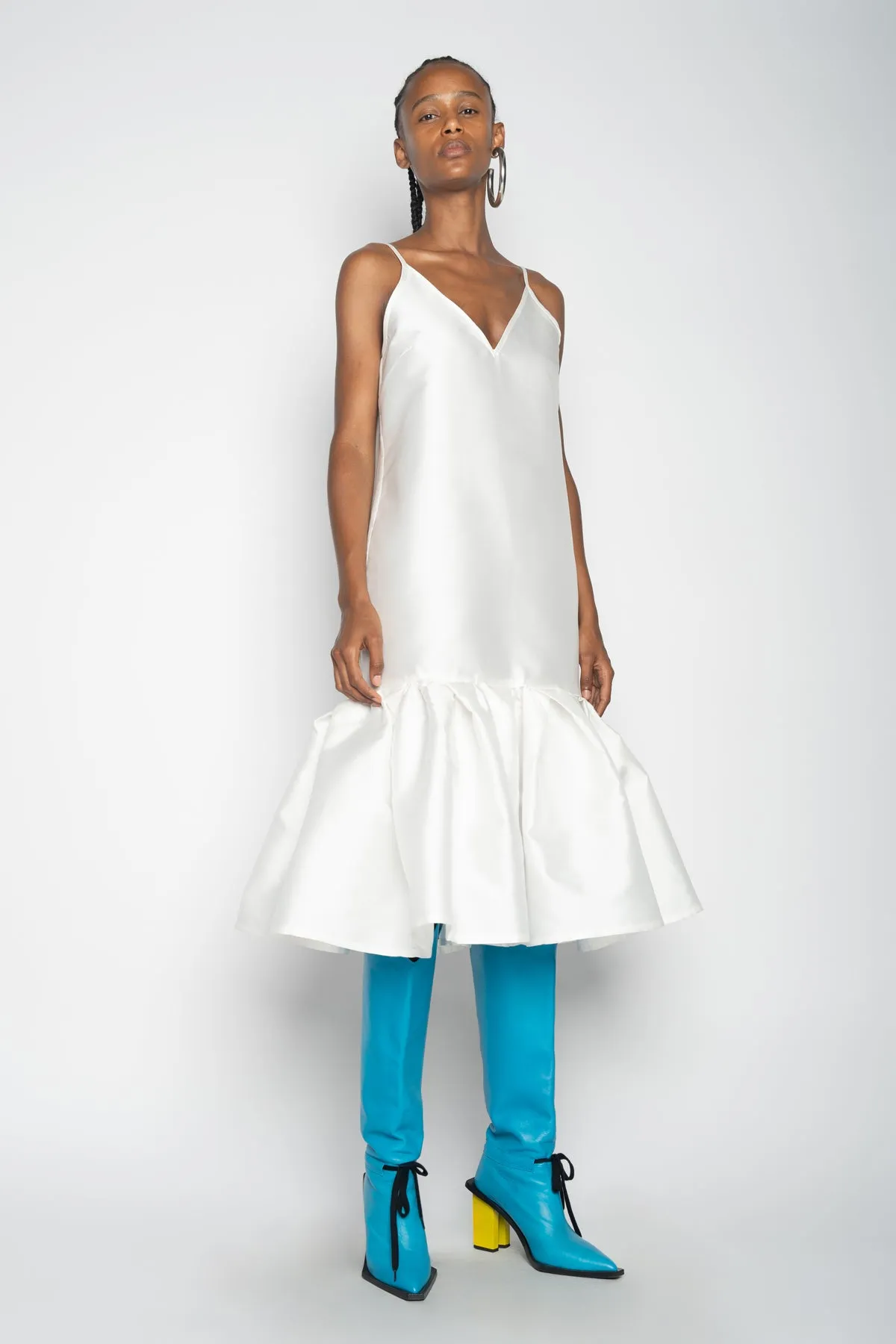 WHITE PUFF HEM SLIP DRESS sold by Marques ’ Almeida product image thumbnail 3