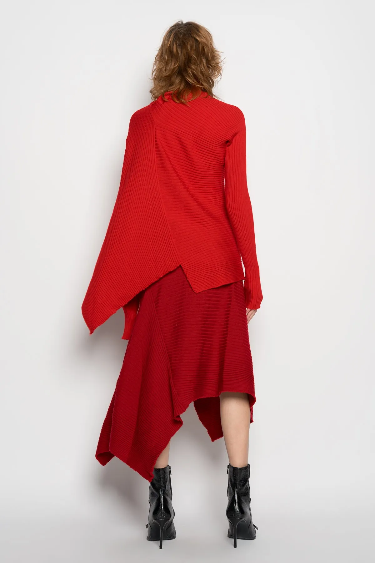 RED MERINO DRAPED JUMPER sold by Marques ’ Almeida product image thumbnail 3