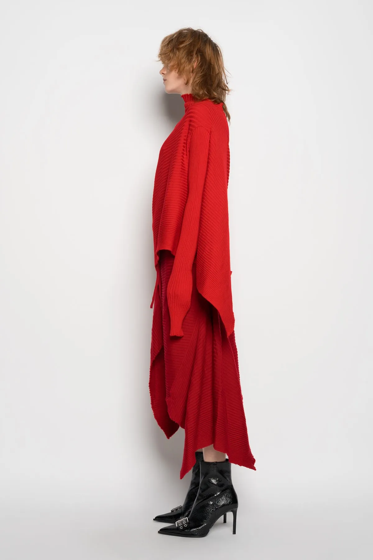 RED MERINO DRAPED JUMPER sold by Marques ’ Almeida product image thumbnail 4