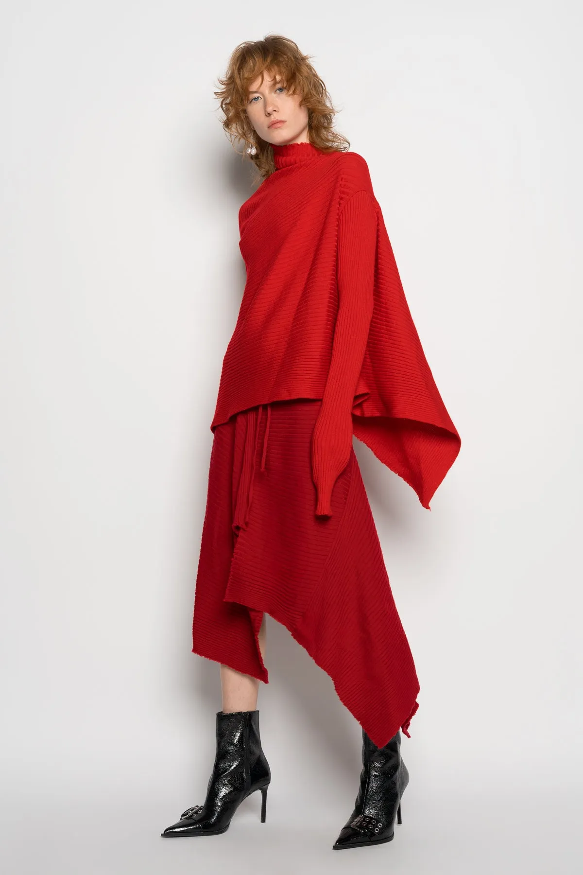 RED MERINO DRAPED JUMPER sold by Marques ’ Almeida product image thumbnail 5
