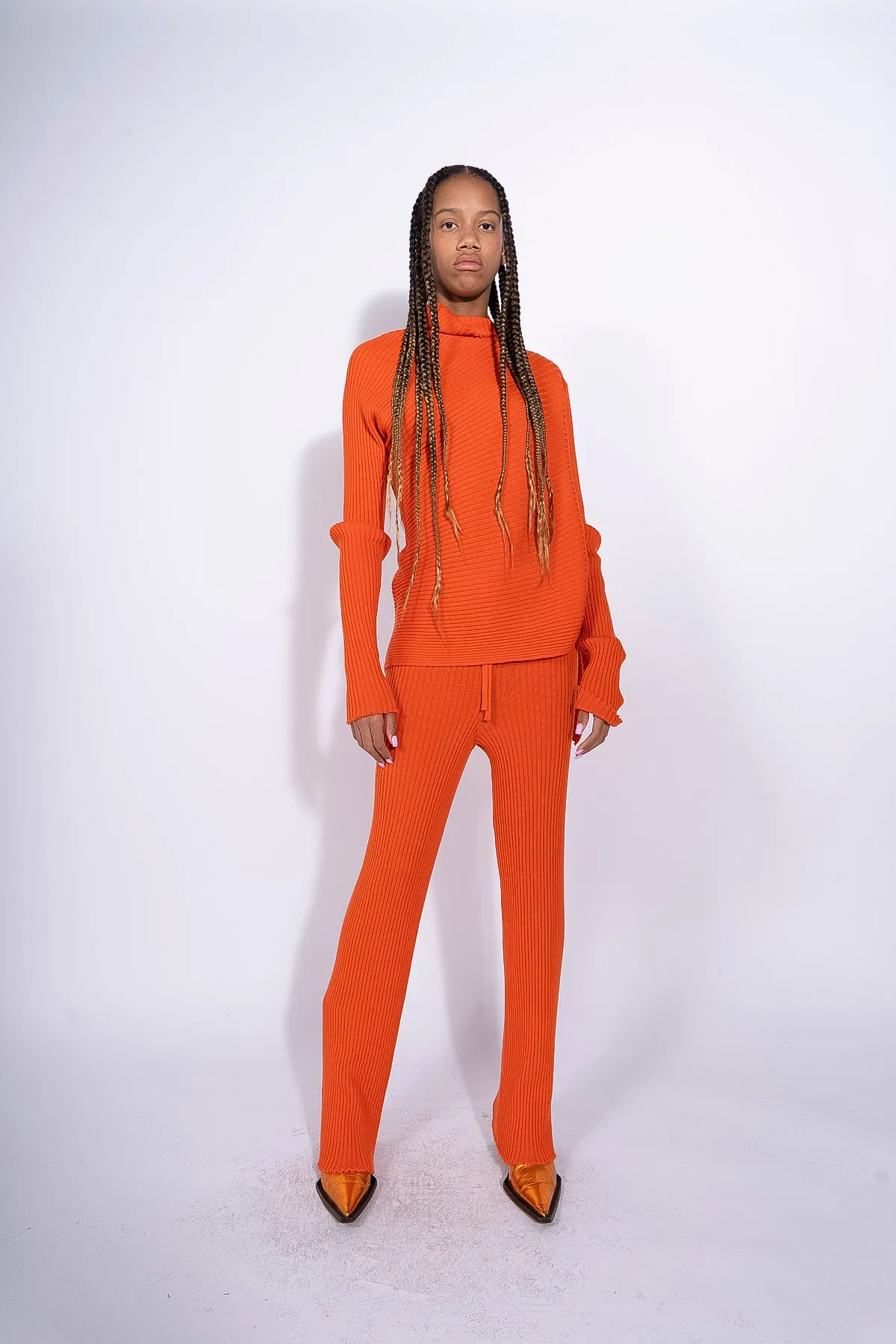 ORANGE MERINO DRAPED JUMPER sold by Marques ’ Almeida