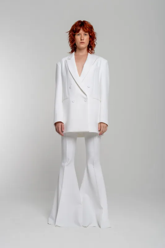 WHITE EXTREME FLARE TROUSERS sold by Marques ’ Almeida
