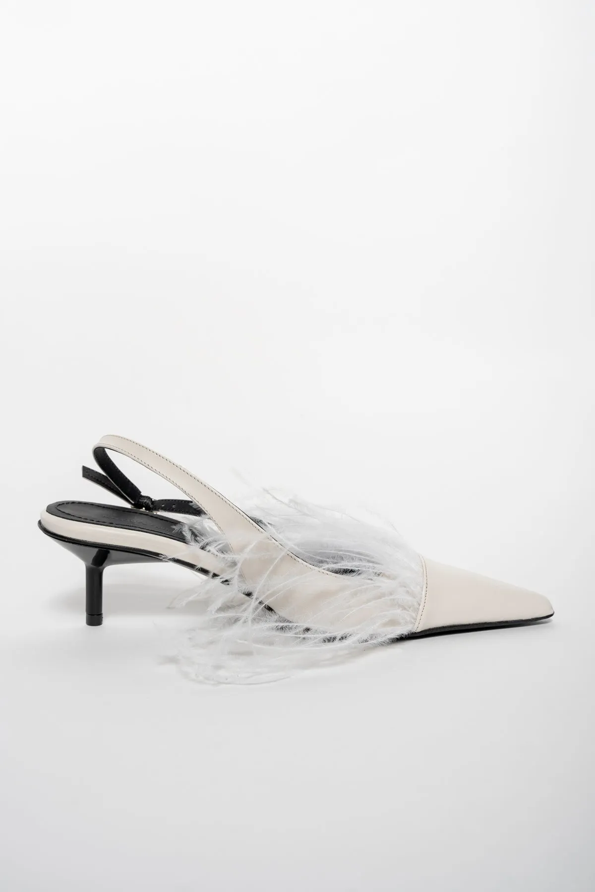 WHITE FEATHER SLING BACKS PUMPS sold by Marques ’ Almeida product image thumbnail 3