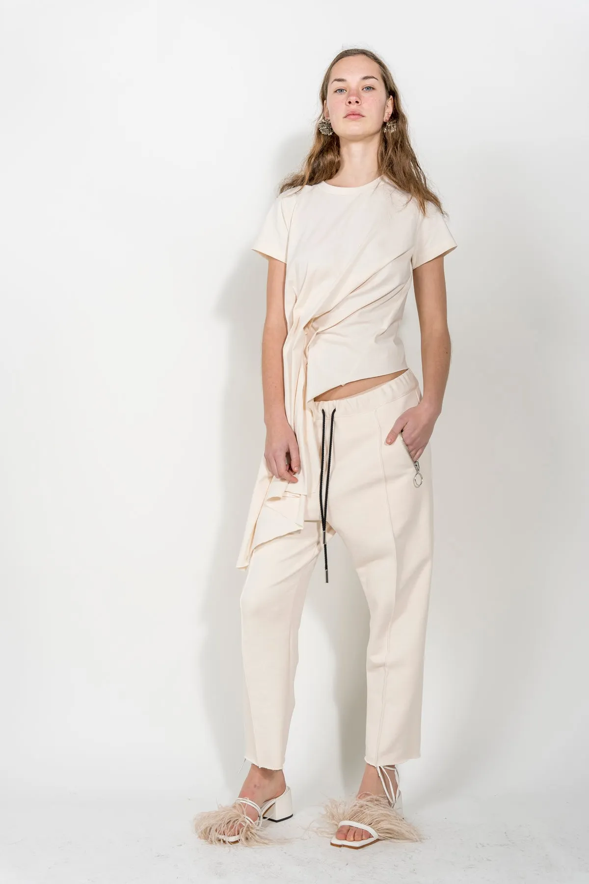 BEIGE FEATHER STRAPPY SANDAL sold by Marques ’ Almeida