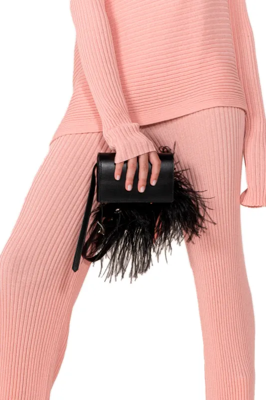 BLACK FEATHER BELT BAG made by Marques ’ Almeida