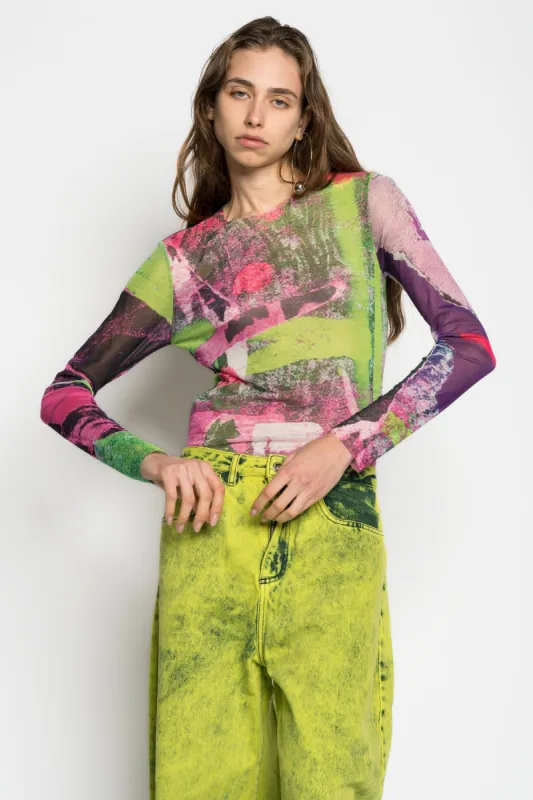 GRAFFITI PRINT MESH TOP sold by Marques ’ Almeida
