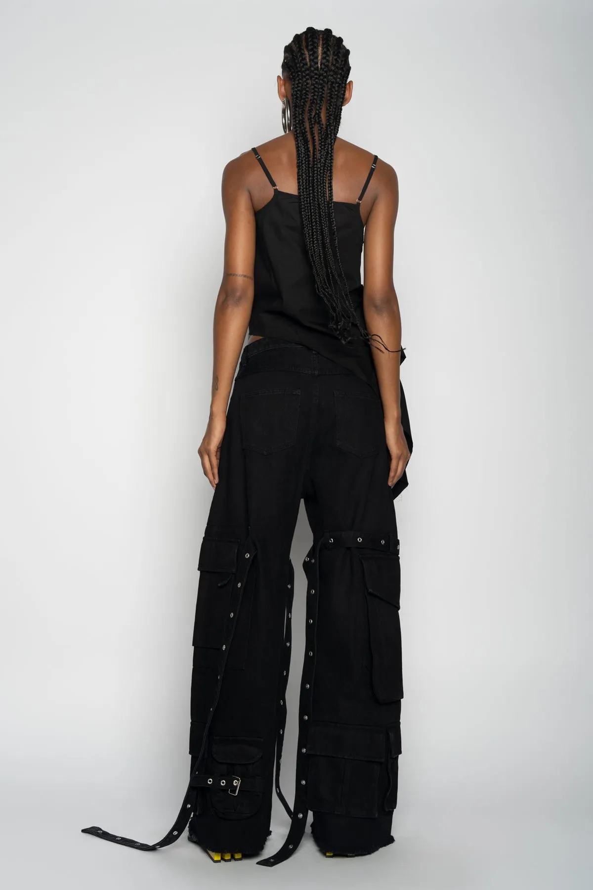 BLACK STRAP TOP WITH SIDE DRAPE sold by Marques ’ Almeida product image thumbnail 2