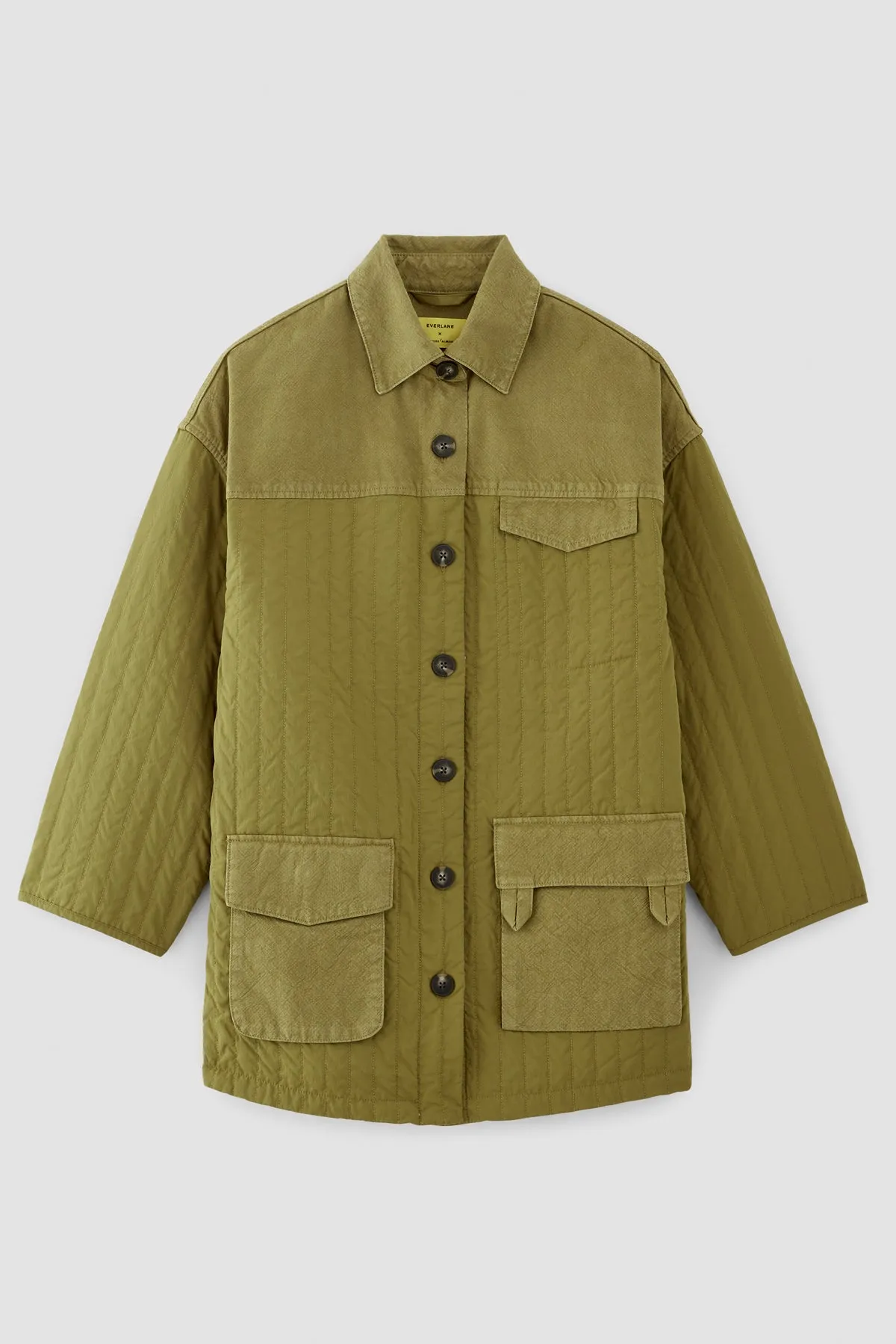 KHAKI PATCHWORK OVERSHIRT sold by Marques ’ Almeida product image thumbnail 2
