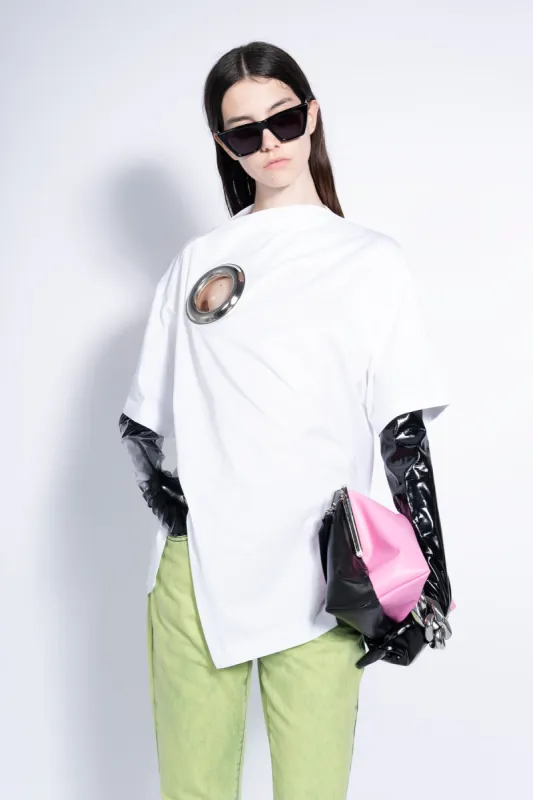 WHITE OVERSIZED T-SHIRT WITH BIG EYELET sold by Marques ’ Almeida