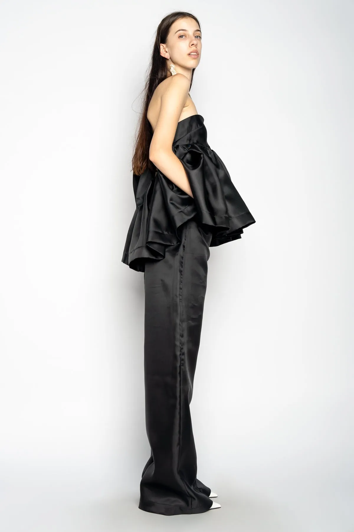 BLACK STRAPLESS PEPLUM TOP sold by Marques ’ Almeida product image thumbnail 5