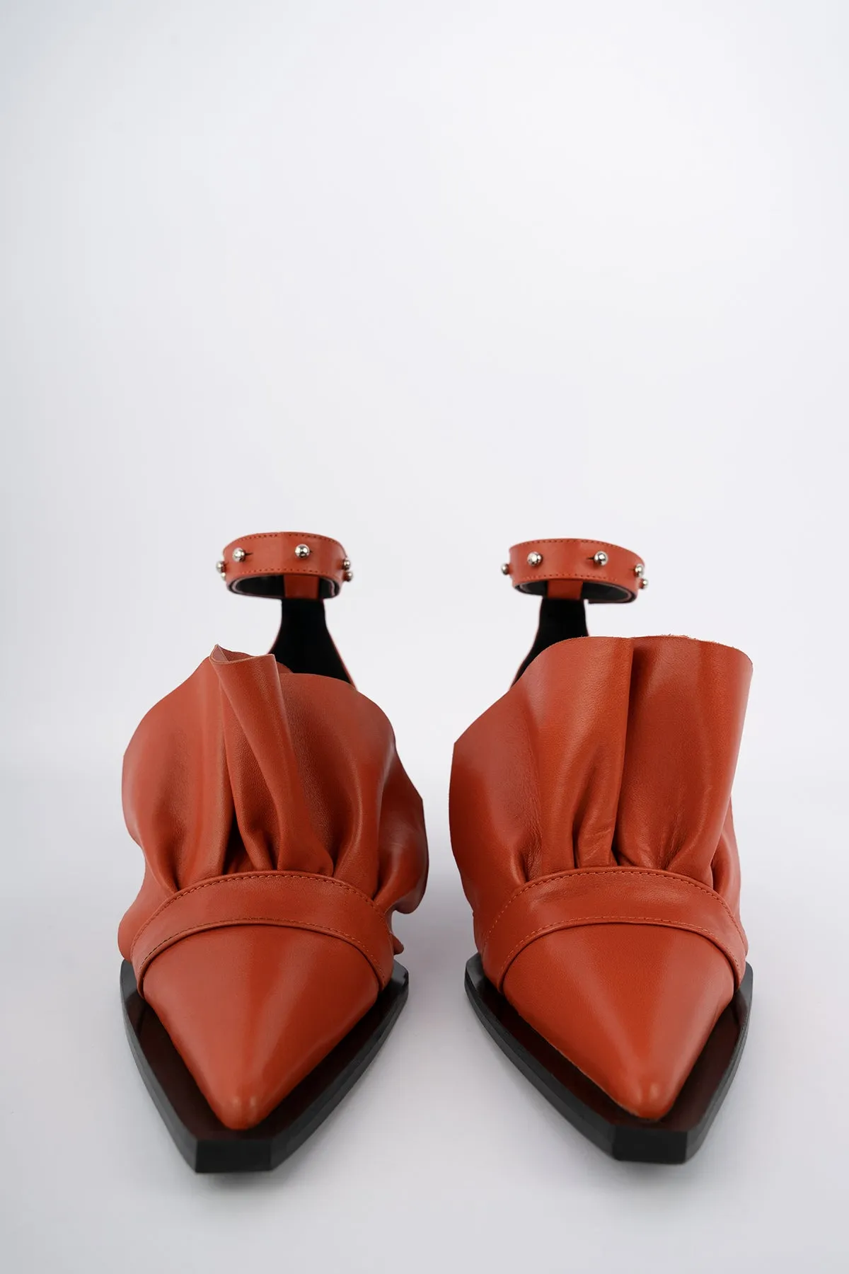 ORANGE POINTY FRILL LACE UP PUMPS sold by Marques ’ Almeida product image thumbnail 3