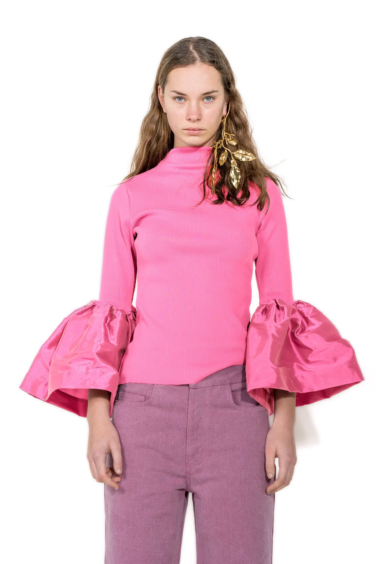 PINK TURTLENECK PUFF SLEEVE TOP sold by Marques ’ Almeida