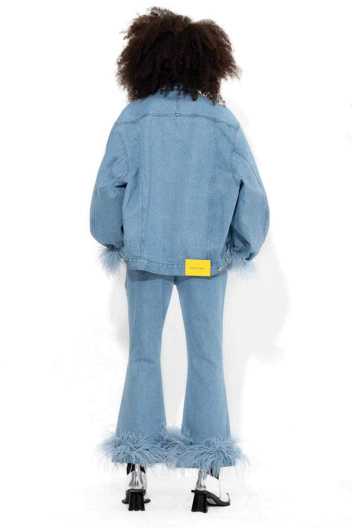 LIGHT BLUE FEATHER CUFF JACKET sold by Marques ’ Almeida product image thumbnail 3