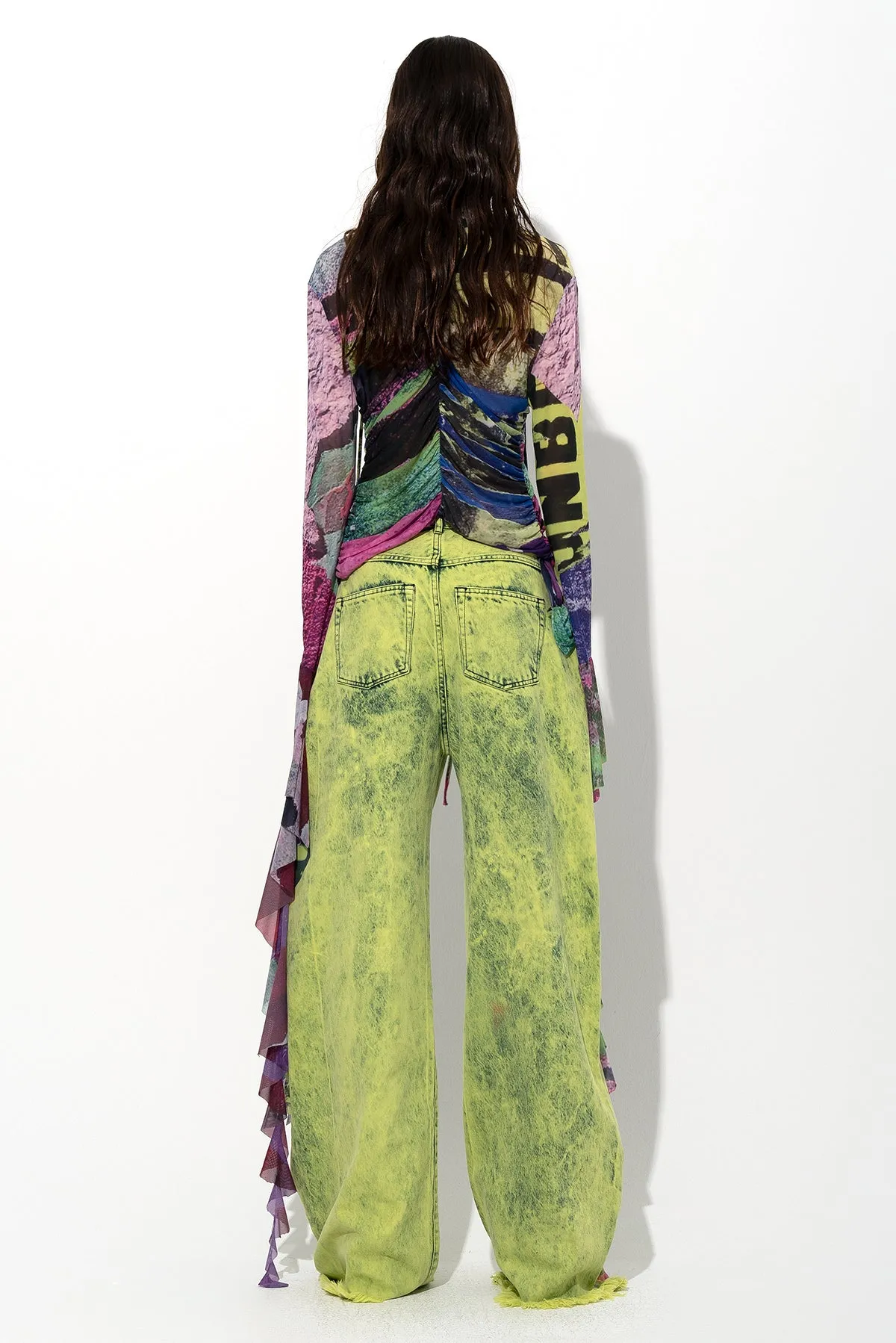 LIME OVERDYE DENIM BOYFRIEND TROUSERS sold by Marques ’ Almeida product image thumbnail 3