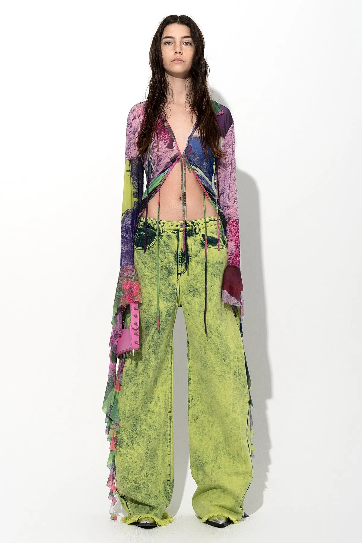 LIME OVERDYE DENIM BOYFRIEND TROUSERS sold by Marques ’ Almeida