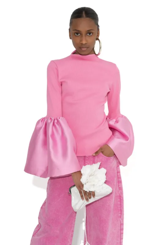 PINK TURTLENECK PUFF SLEEVE TOP sold by Marques ’ Almeida