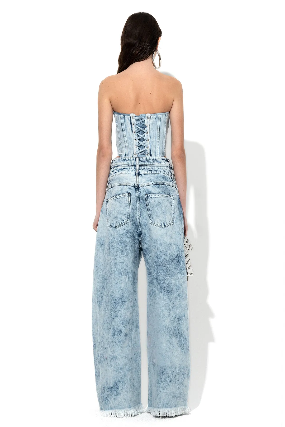 ACID WASH DENIM DOUBLE WAIST BOYFRIEND TROUSERS sold by Marques ’ Almeida product image thumbnail 3