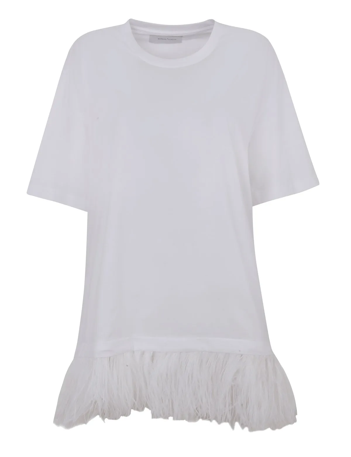WHITE FEATHER HEM T-SHIRT DRESS sold by Marques ’ Almeida product image thumbnail 2